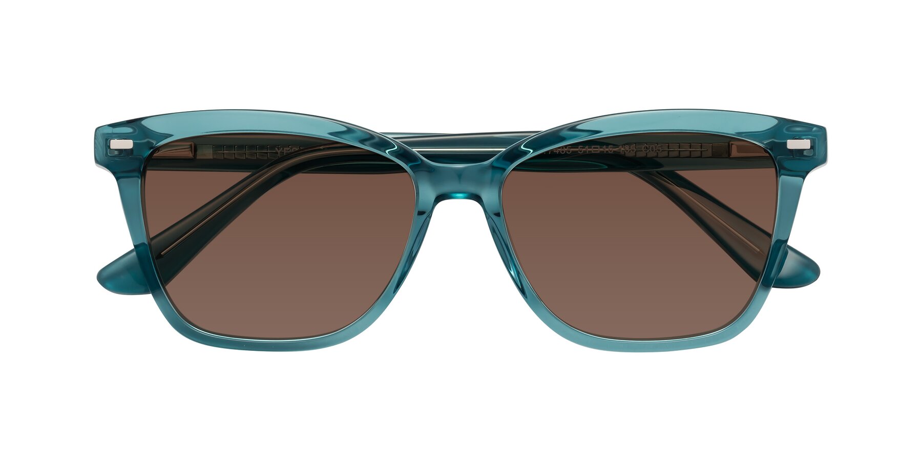 Folded Front of 17485 in Teal with Brown Tinted Lenses