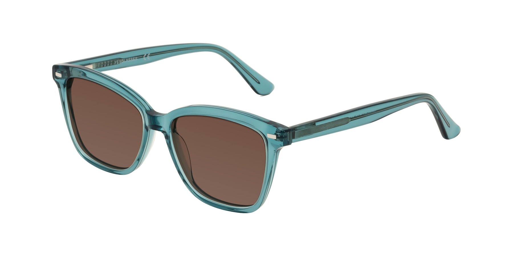 Angle of 17485 in Teal with Brown Tinted Lenses