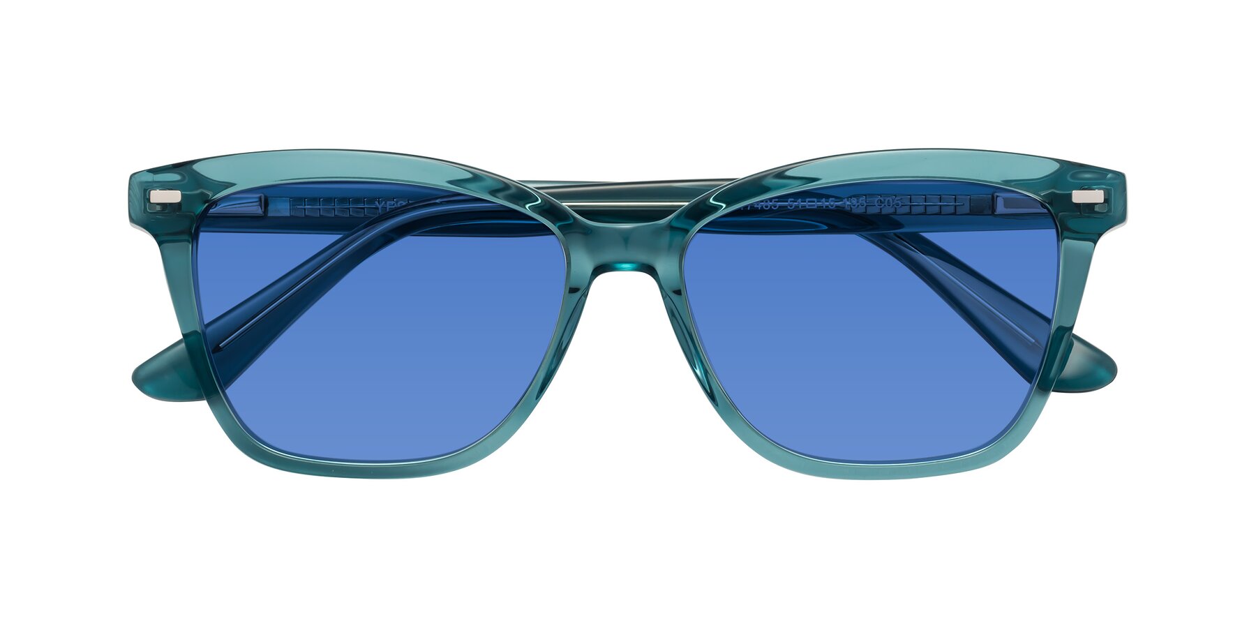 Folded Front of 17485 in Teal with Blue Tinted Lenses