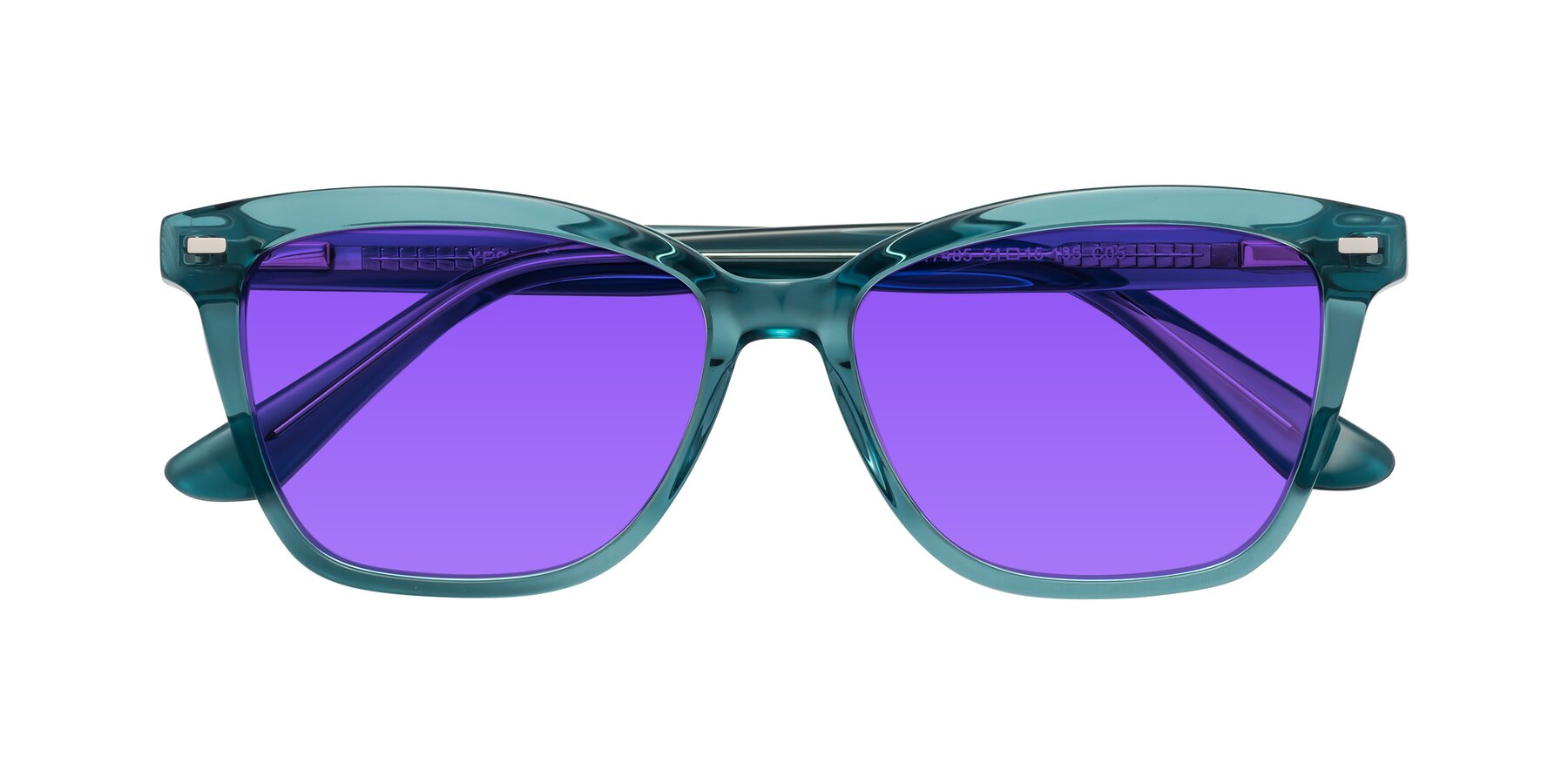 Folded Front of 17485 in Teal with Purple Tinted Lenses