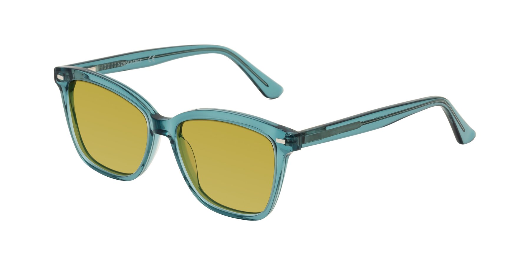 Angle of 17485 in Teal with Champagne Tinted Lenses