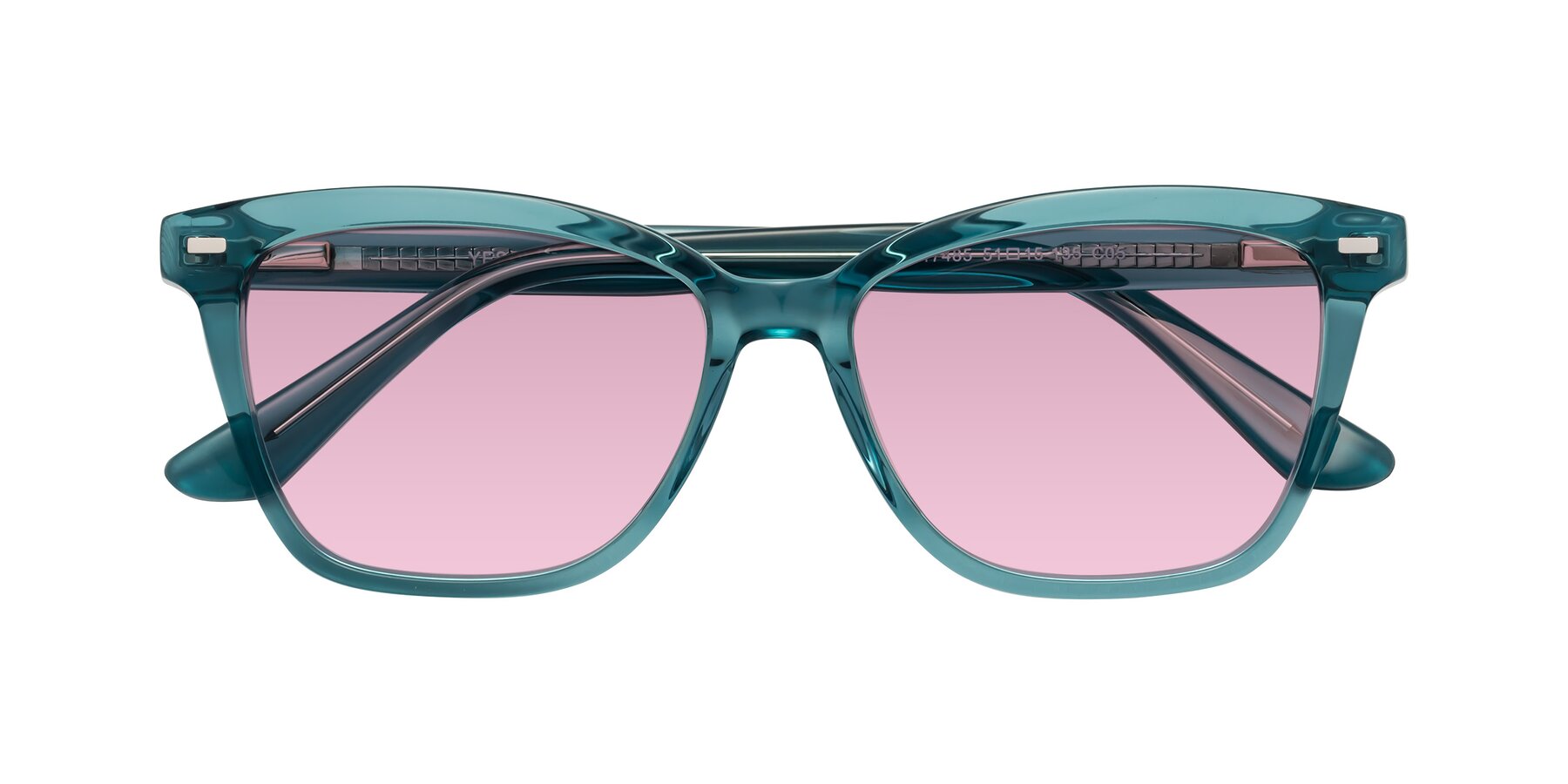 Folded Front of 17485 in Teal with Light Wine Tinted Lenses