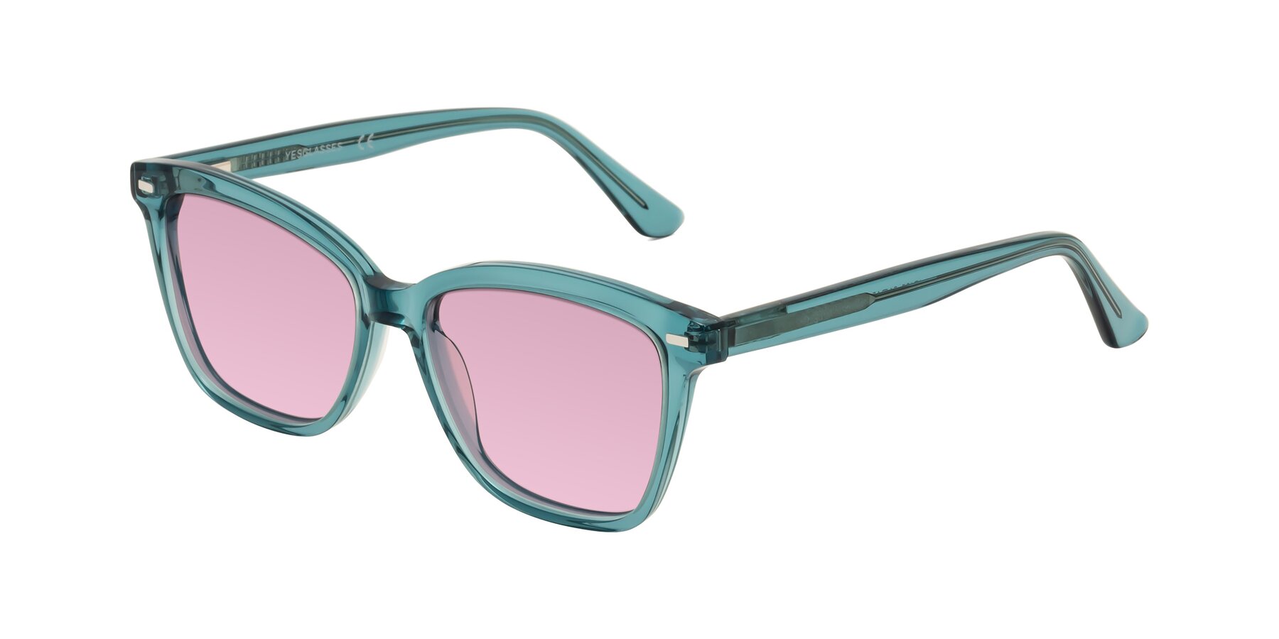 Angle of 17485 in Teal with Light Wine Tinted Lenses