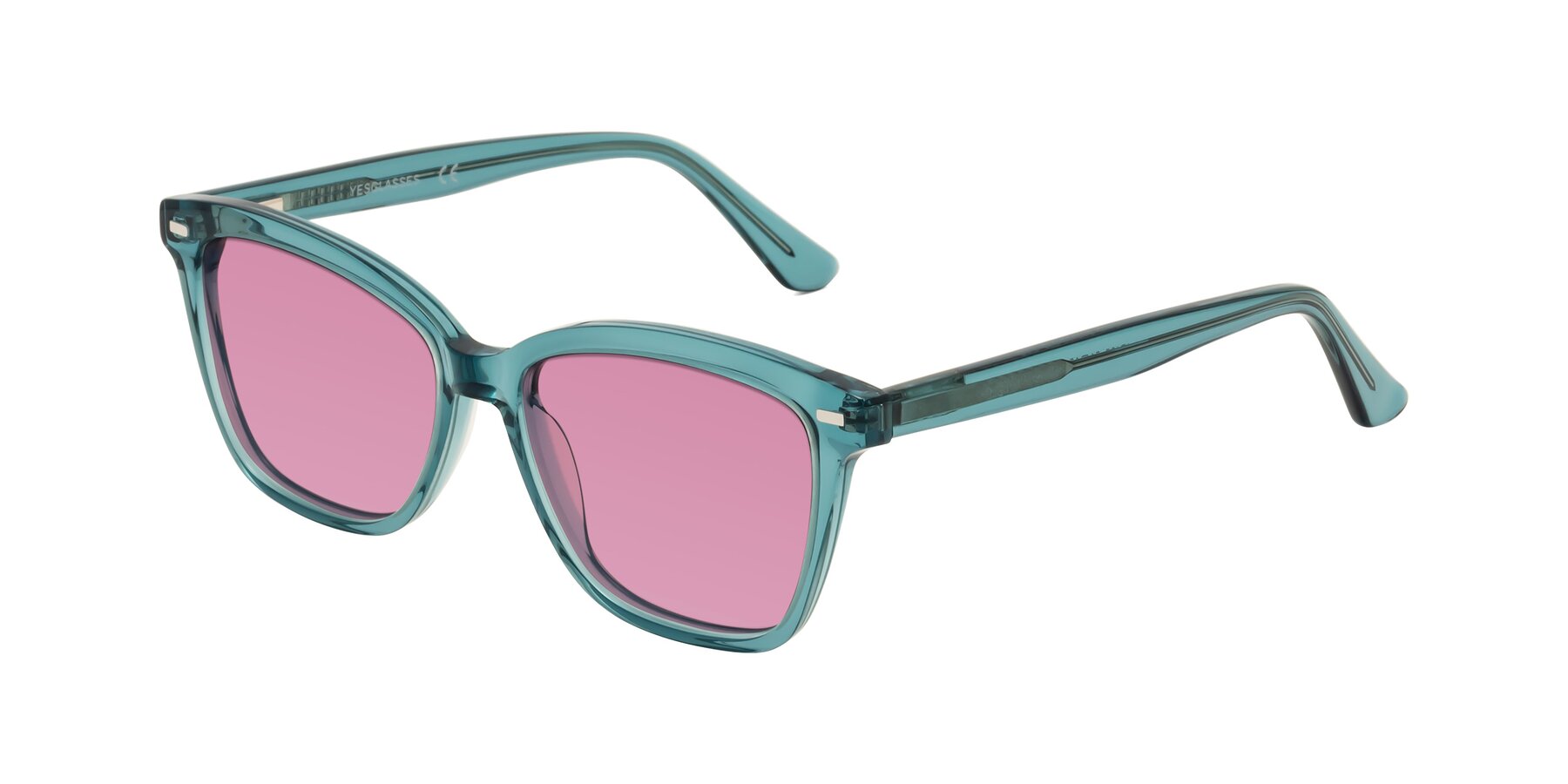 Angle of 17485 in Teal with Medium Wine Tinted Lenses