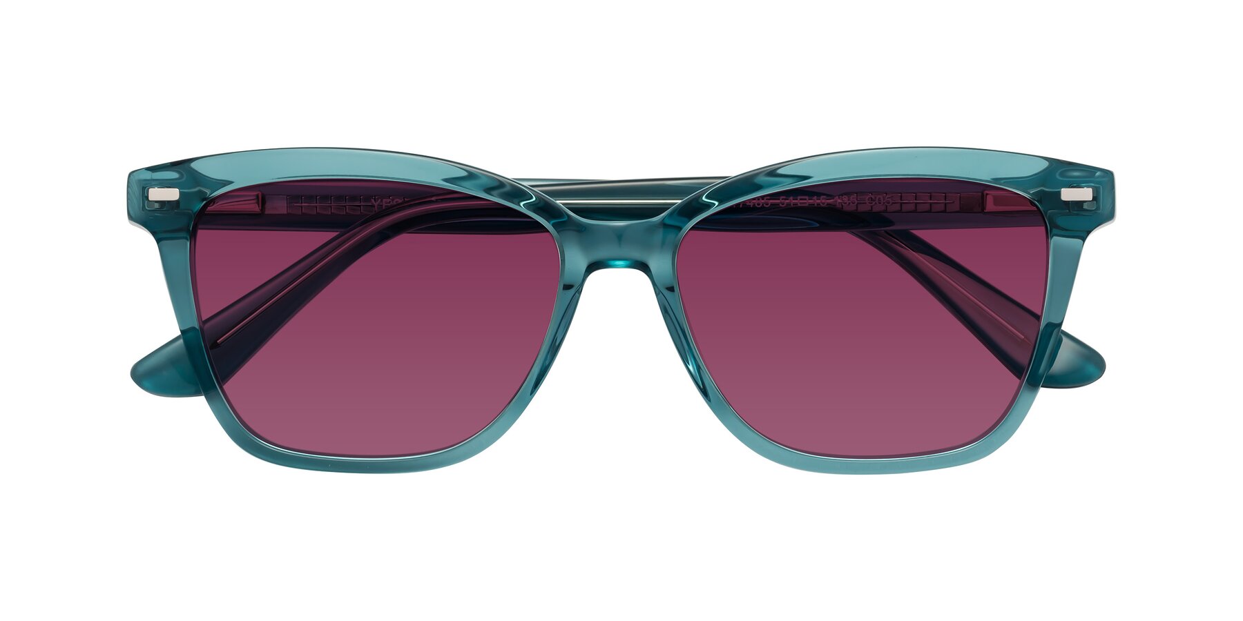 Folded Front of 17485 in Teal with Wine Tinted Lenses