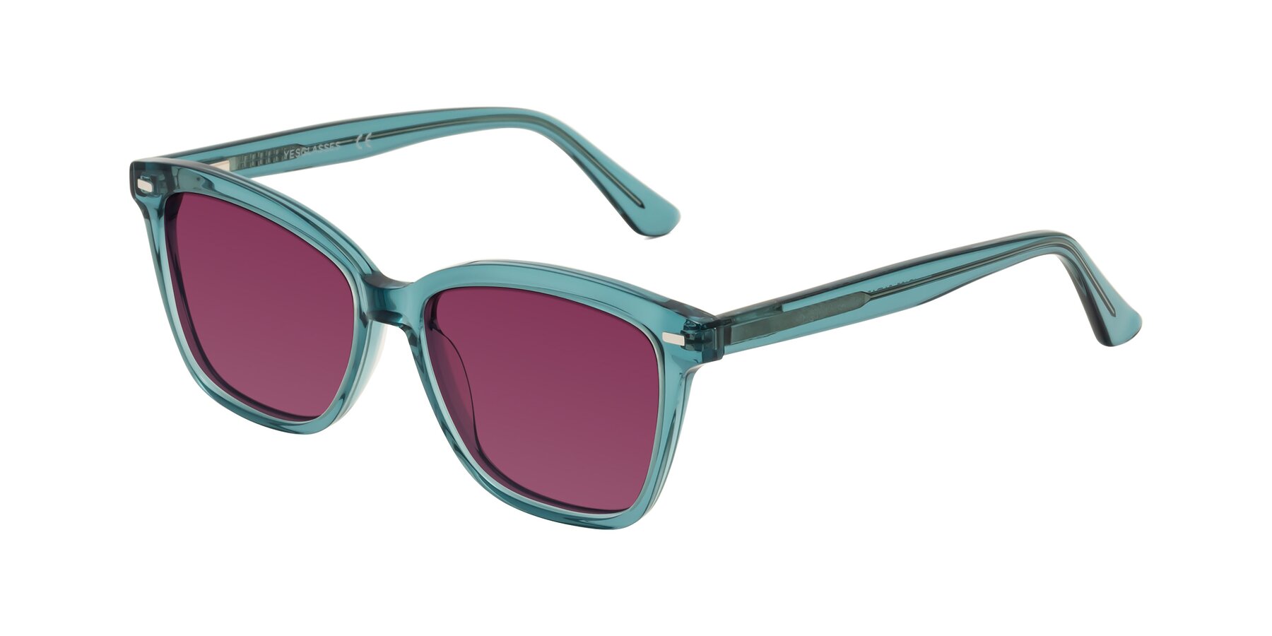 Angle of 17485 in Teal with Wine Tinted Lenses