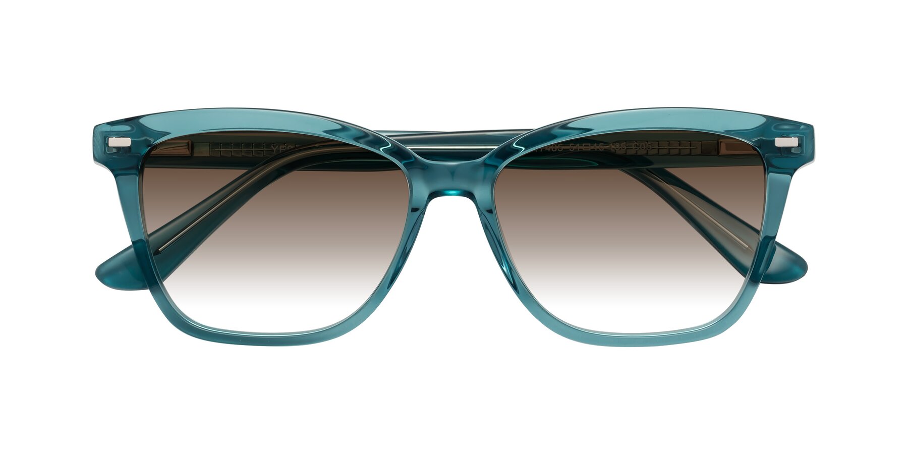 Folded Front of 17485 in Teal with Brown Gradient Lenses