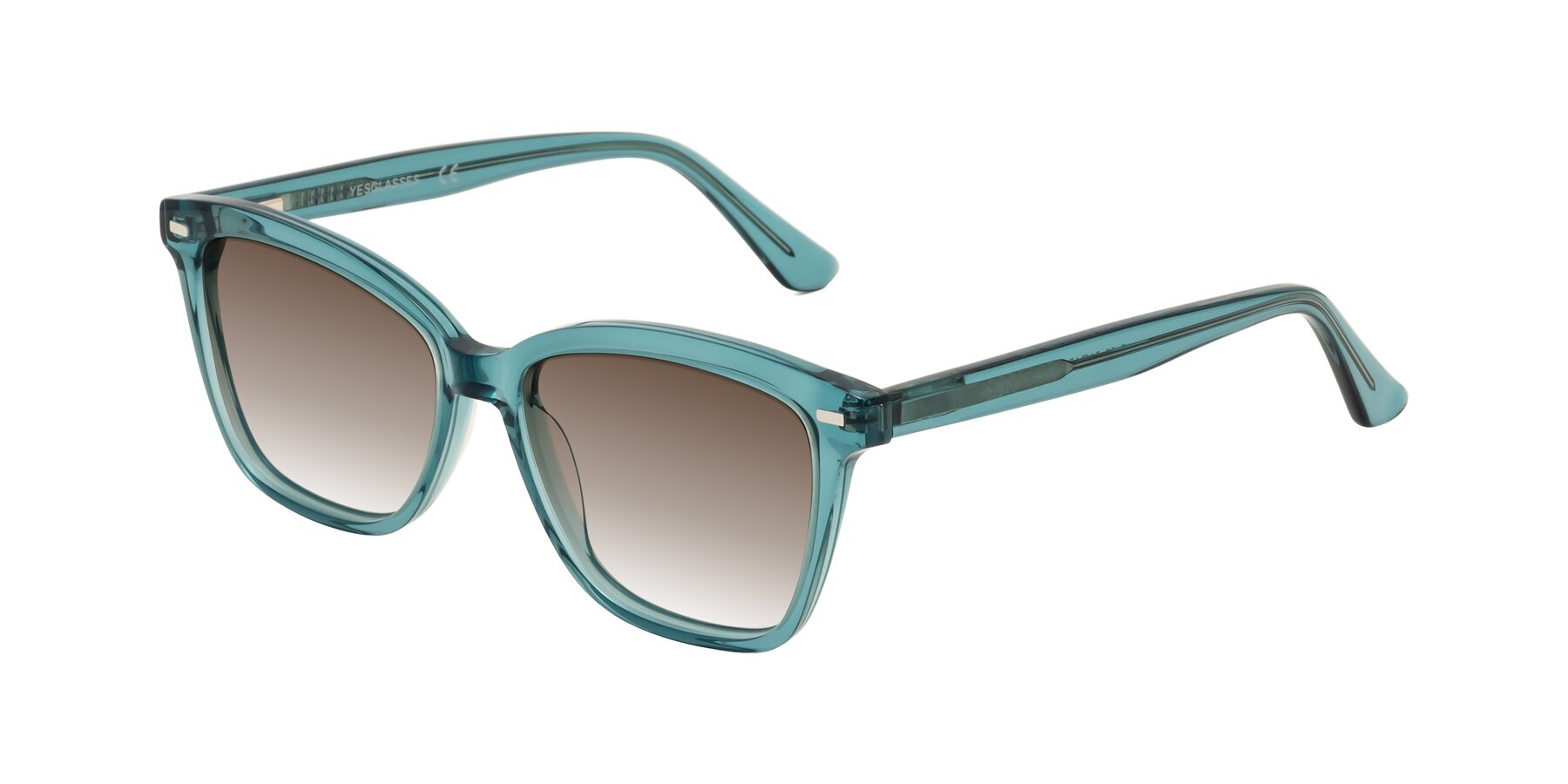 Angle of 17485 in Teal with Brown Gradient Lenses