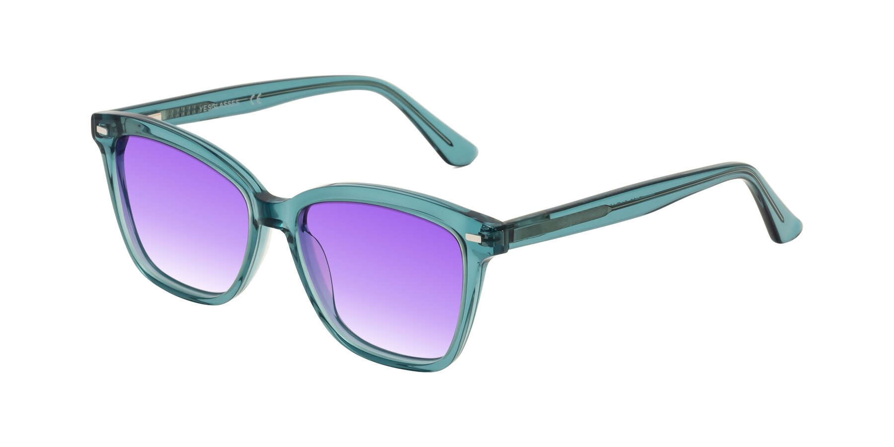 Angle of 17485 in Teal with Purple Gradient Lenses