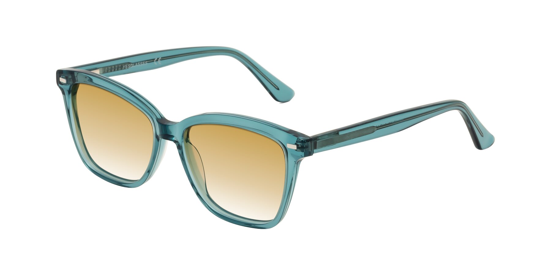 Angle of 17485 in Teal with Champagne Gradient Lenses