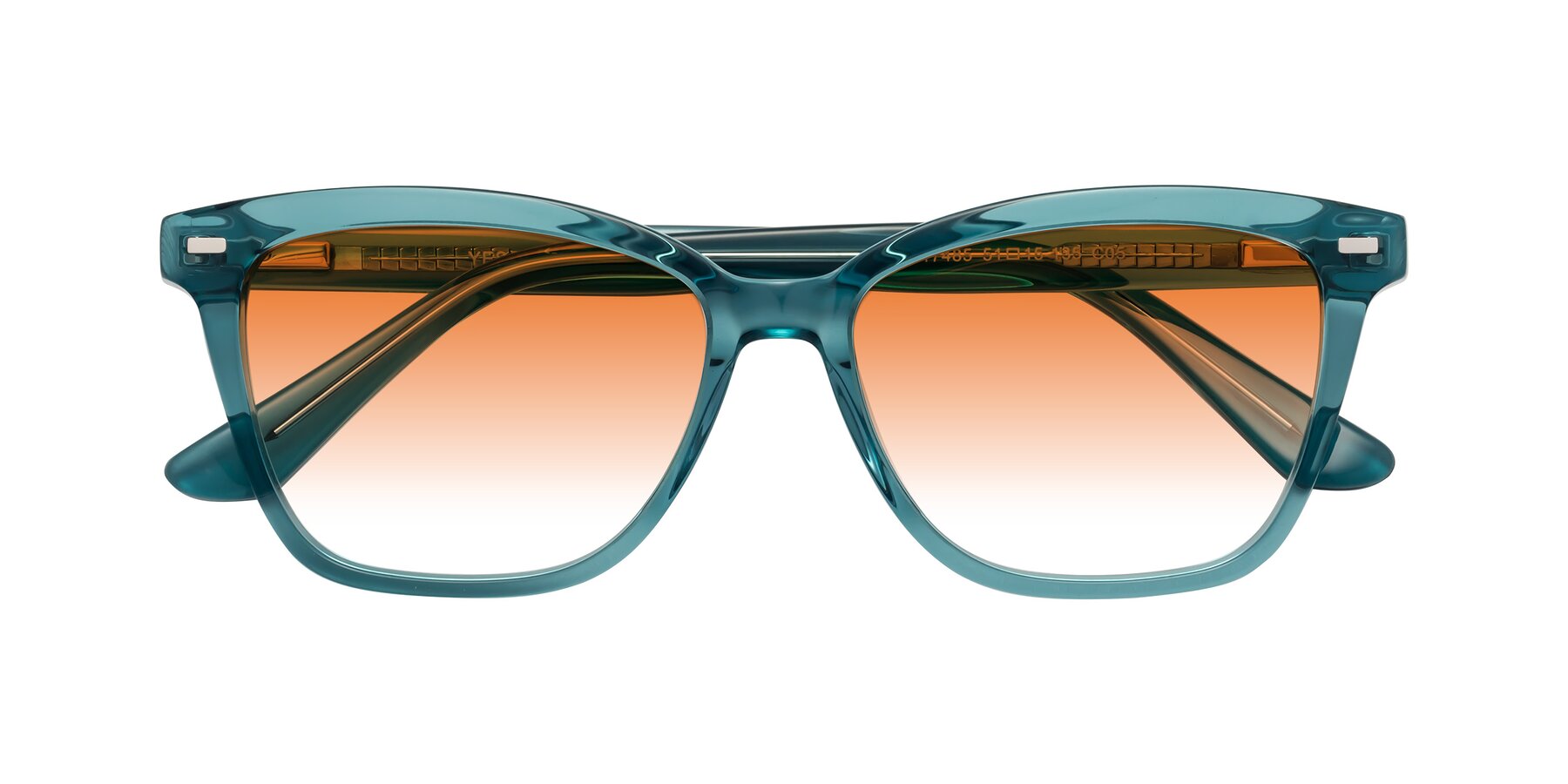 Folded Front of 17485 in Teal with Orange Gradient Lenses