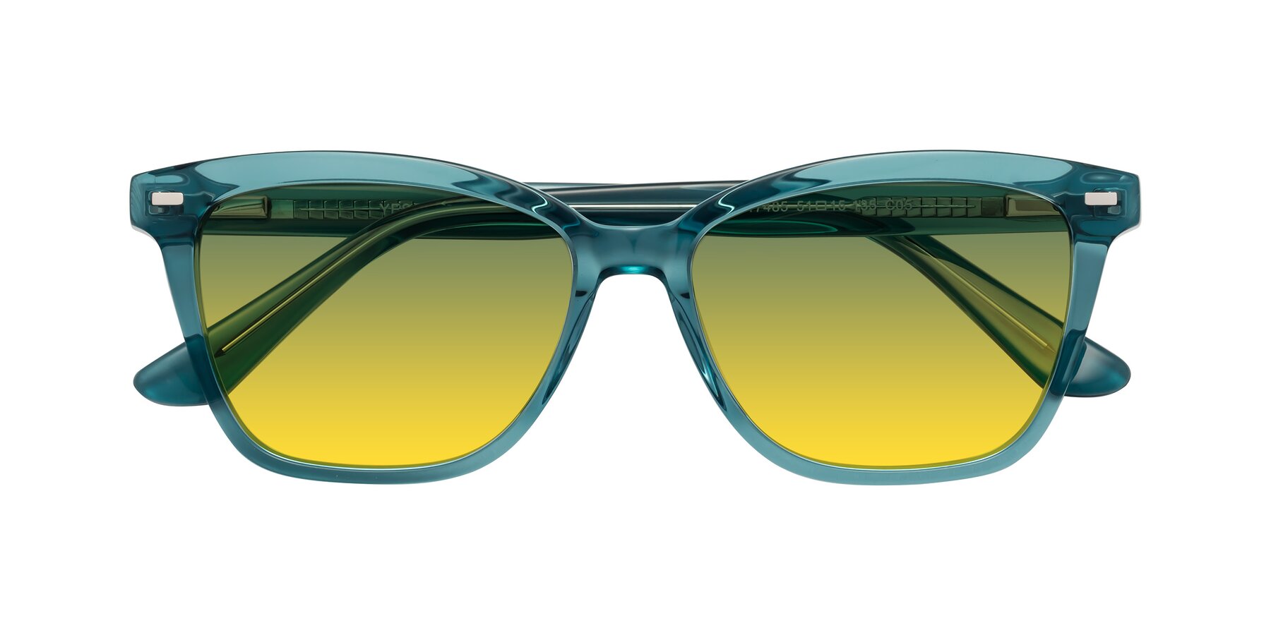 Folded Front of 17485 in Teal with Green / Yellow Gradient Lenses