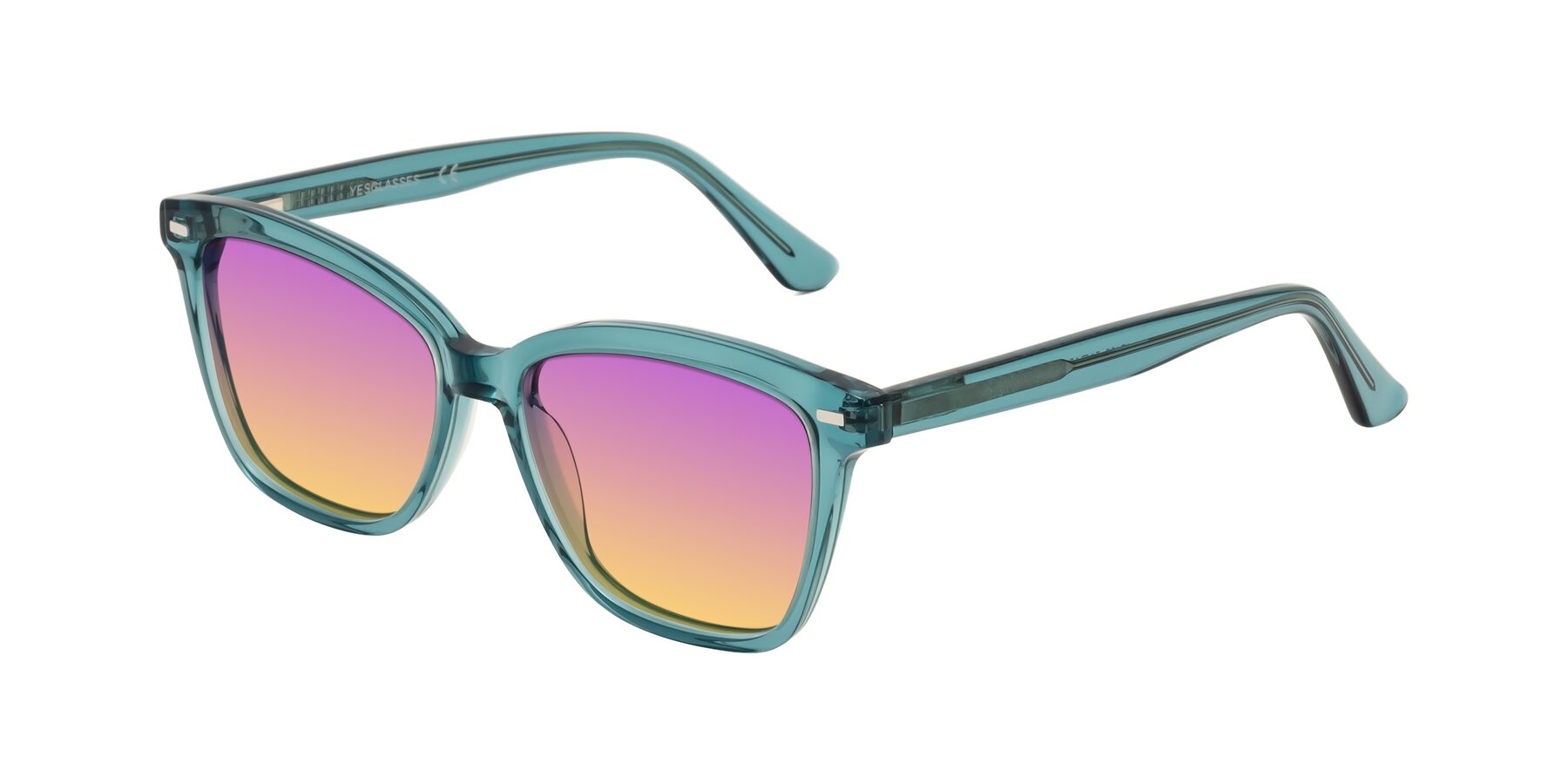 Angle of 17485 in Teal with Purple / Yellow Gradient Lenses