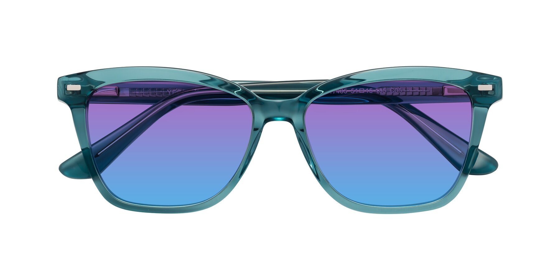 Folded Front of 17485 in Teal with Purple / Blue Gradient Lenses