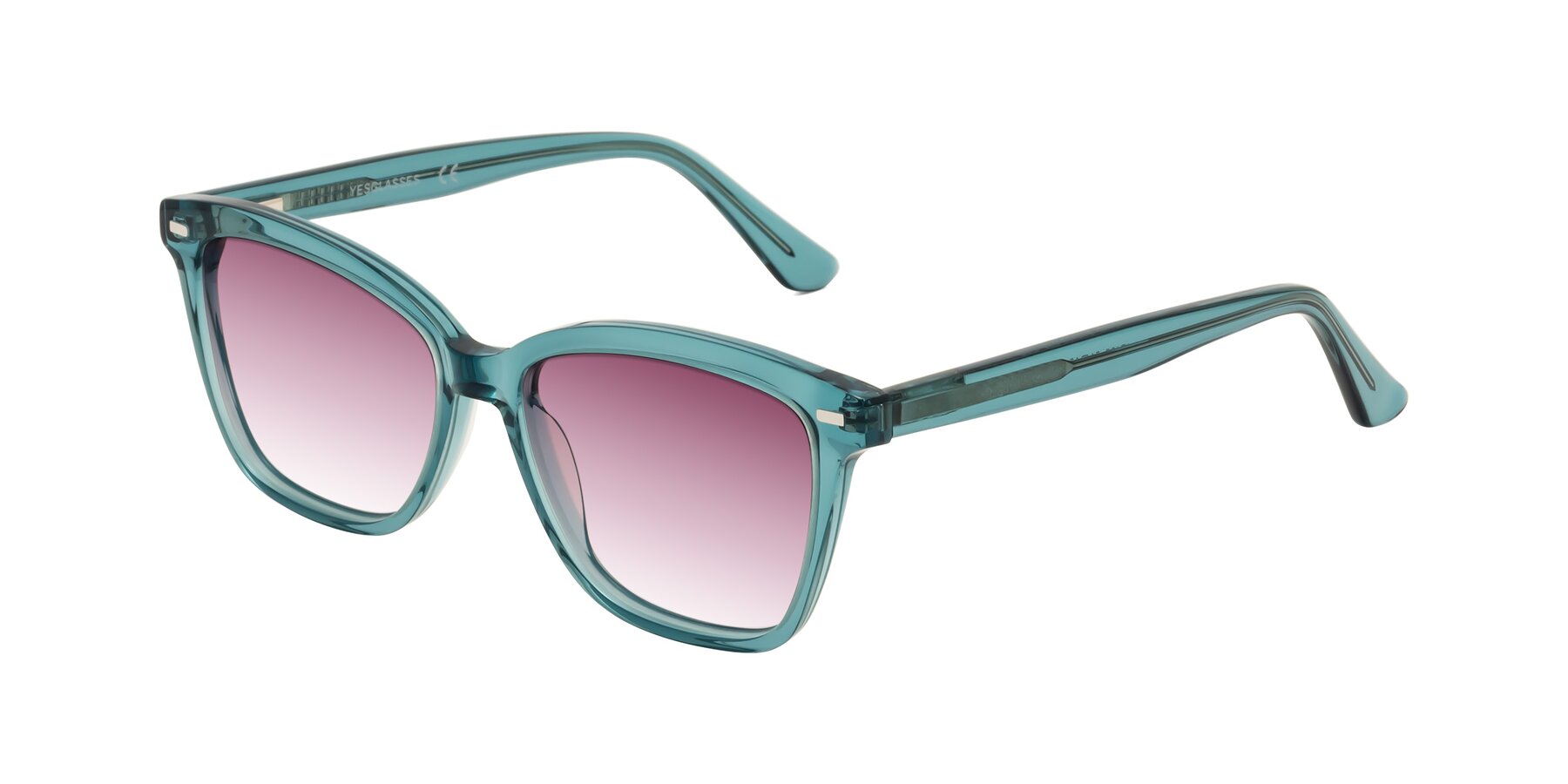 Angle of 17485 in Teal with Wine Gradient Lenses