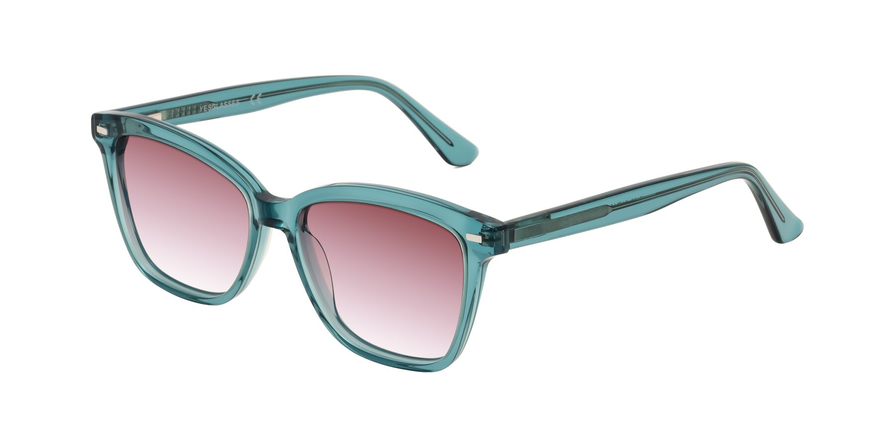 Angle of 17485 in Teal with Garnet Gradient Lenses