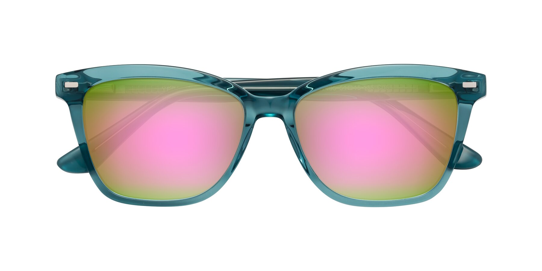 Folded Front of 17485 in Teal with Pink Mirrored Lenses