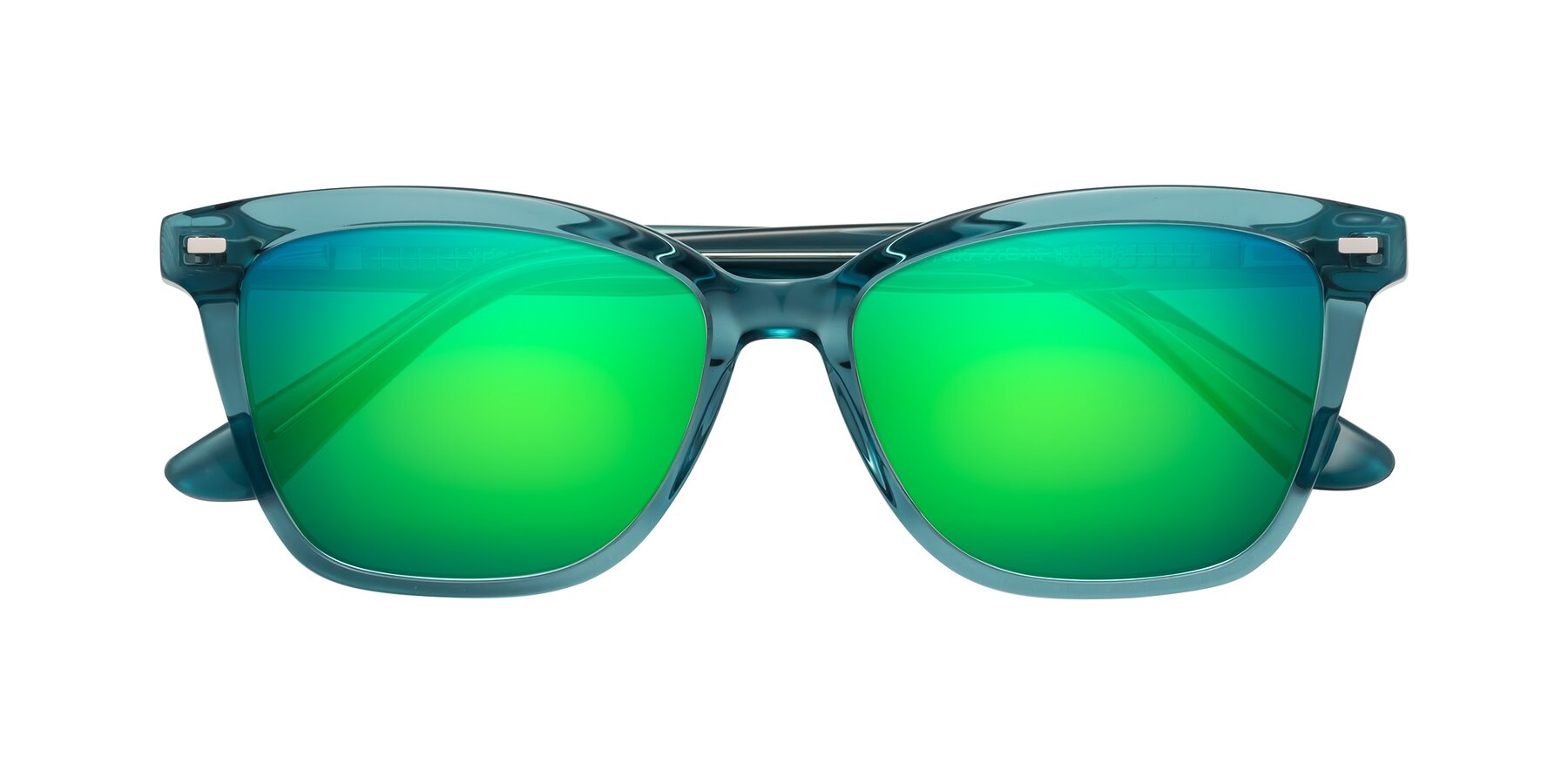 Folded Front of 17485 in Teal with Green Mirrored Lenses