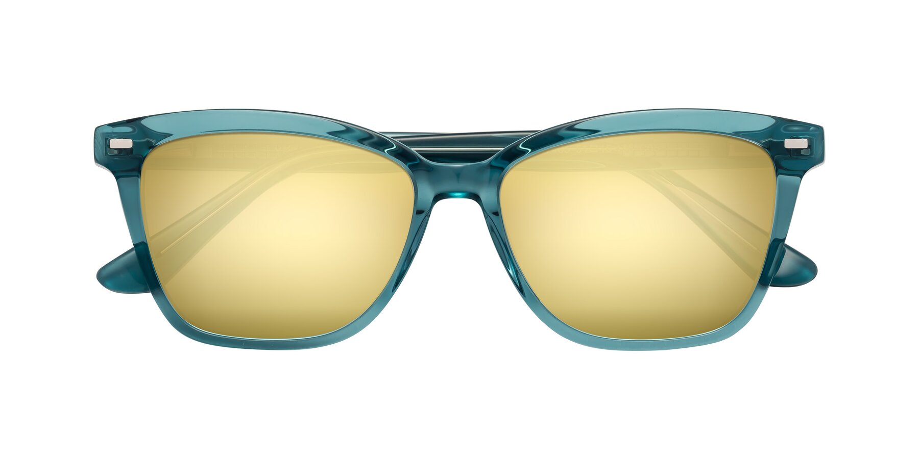 Folded Front of 17485 in Teal with Gold Mirrored Lenses