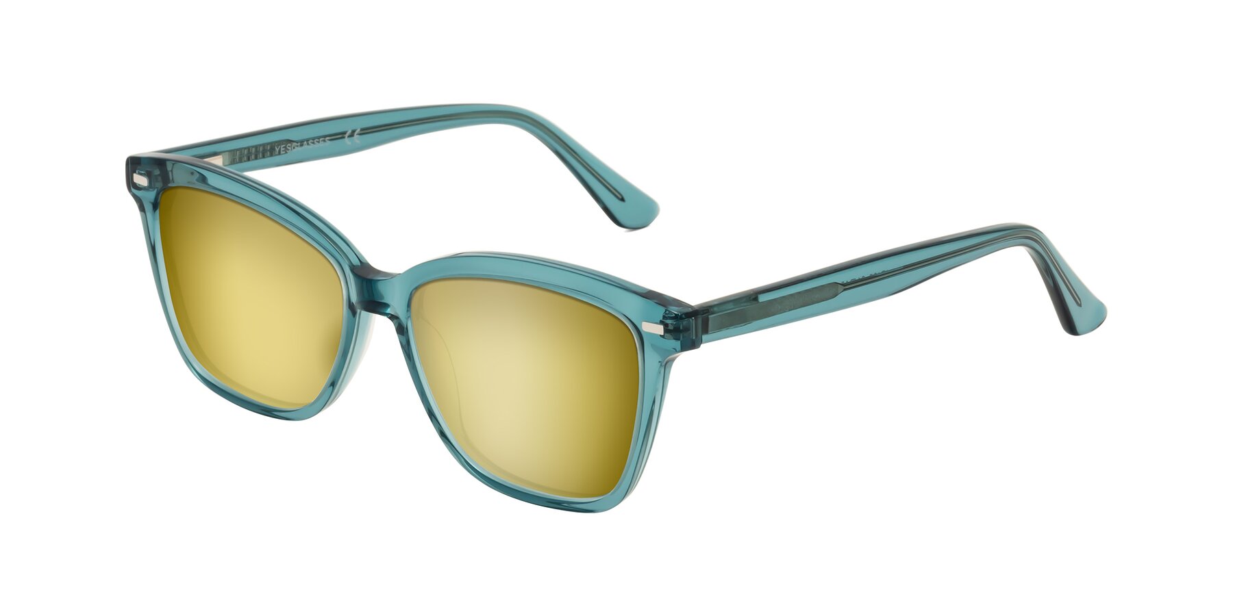 Angle of 17485 in Teal with Gold Mirrored Lenses