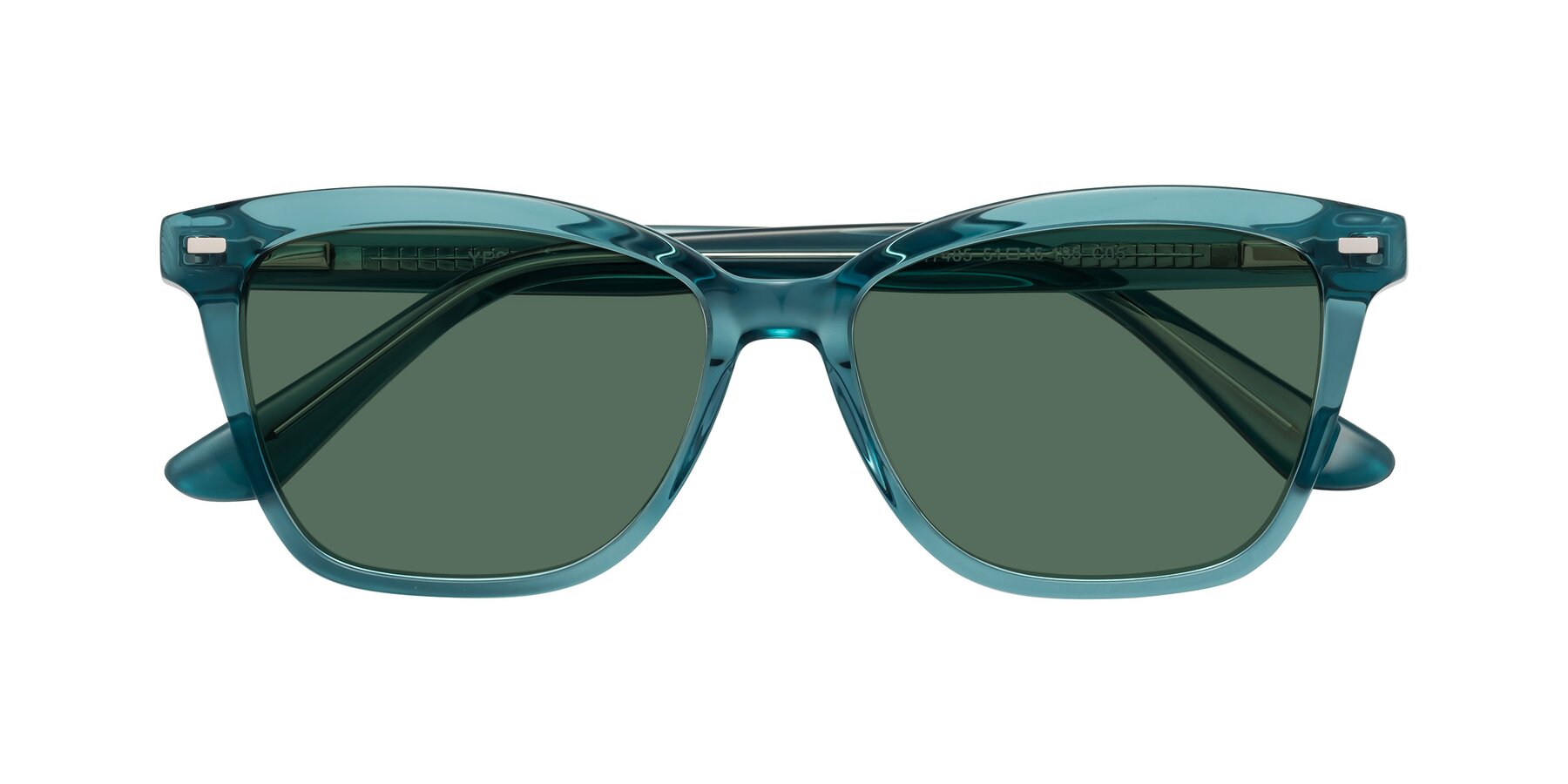 Folded Front of 17485 in Teal with Green Polarized Lenses