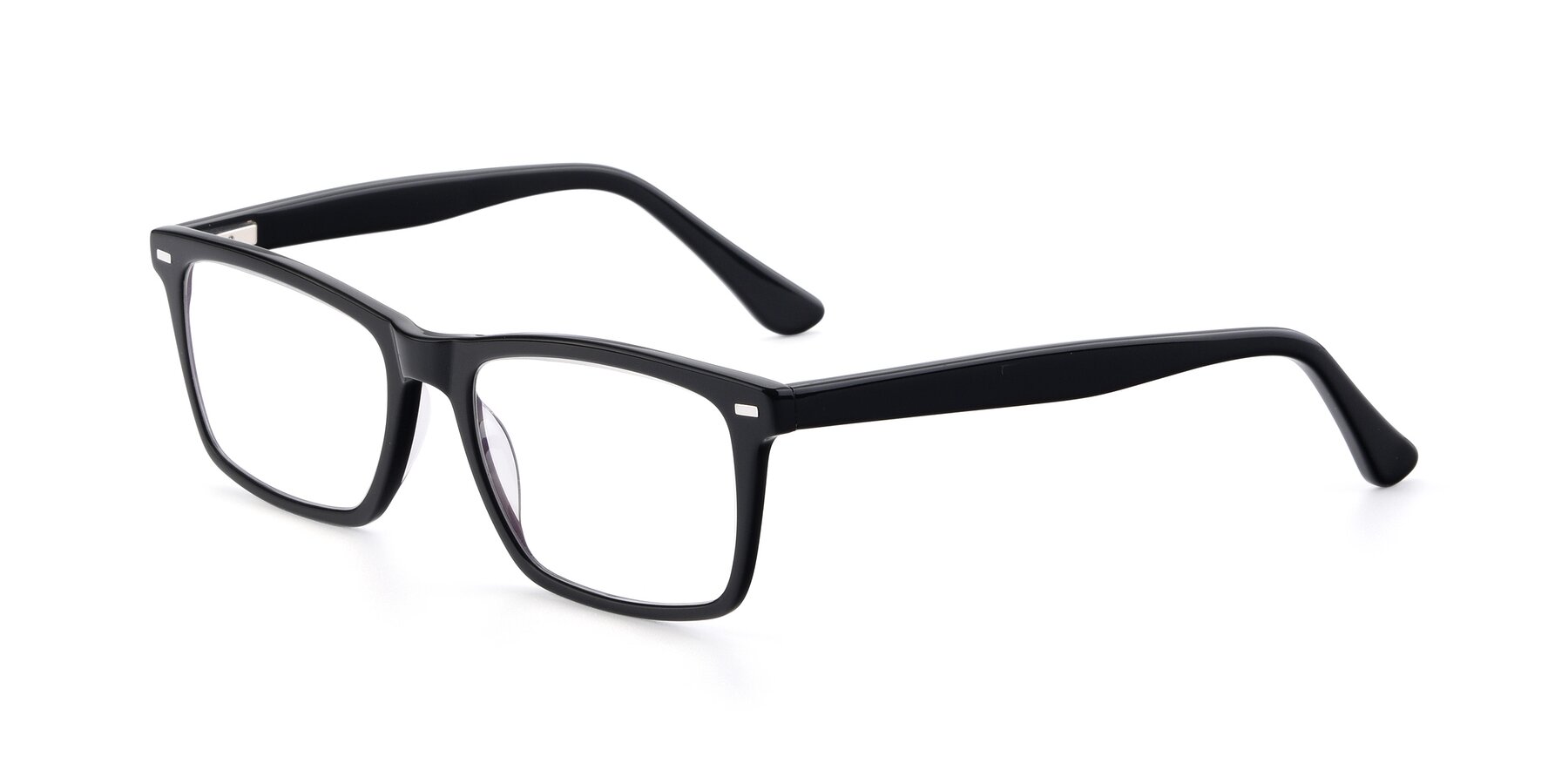Angle of 17486 in Black with Clear Reading Eyeglass Lenses