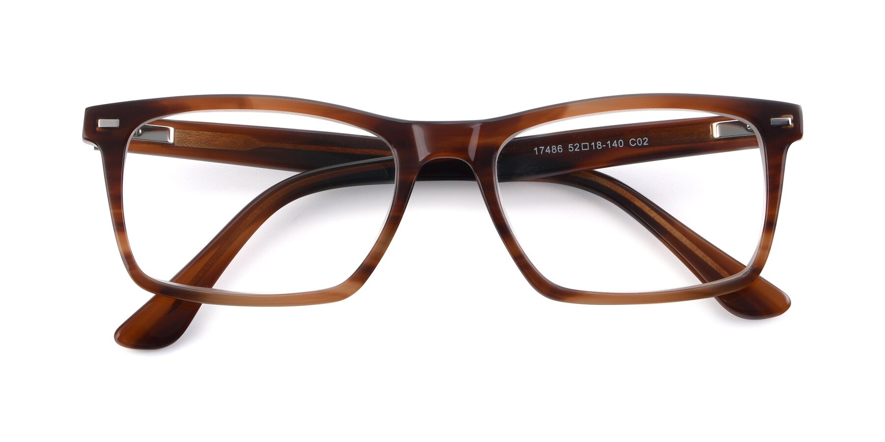 Folded Front of 17486 in Brown with Clear Reading Eyeglass Lenses