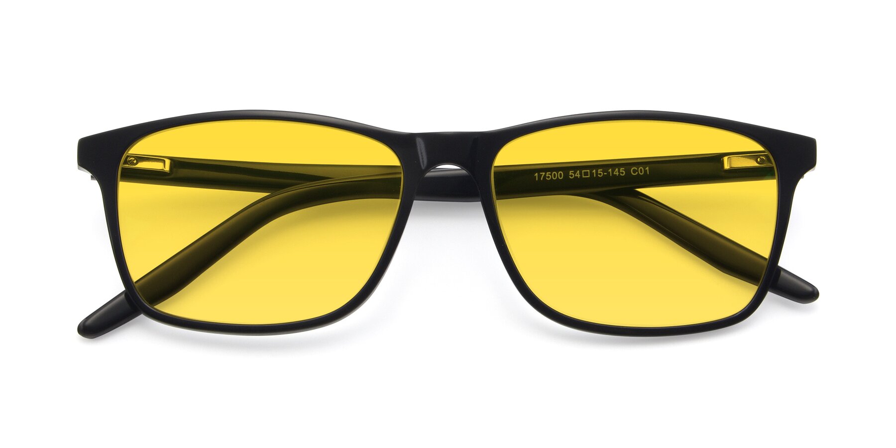 Folded Front of 17500 in Black with Yellow Tinted Lenses