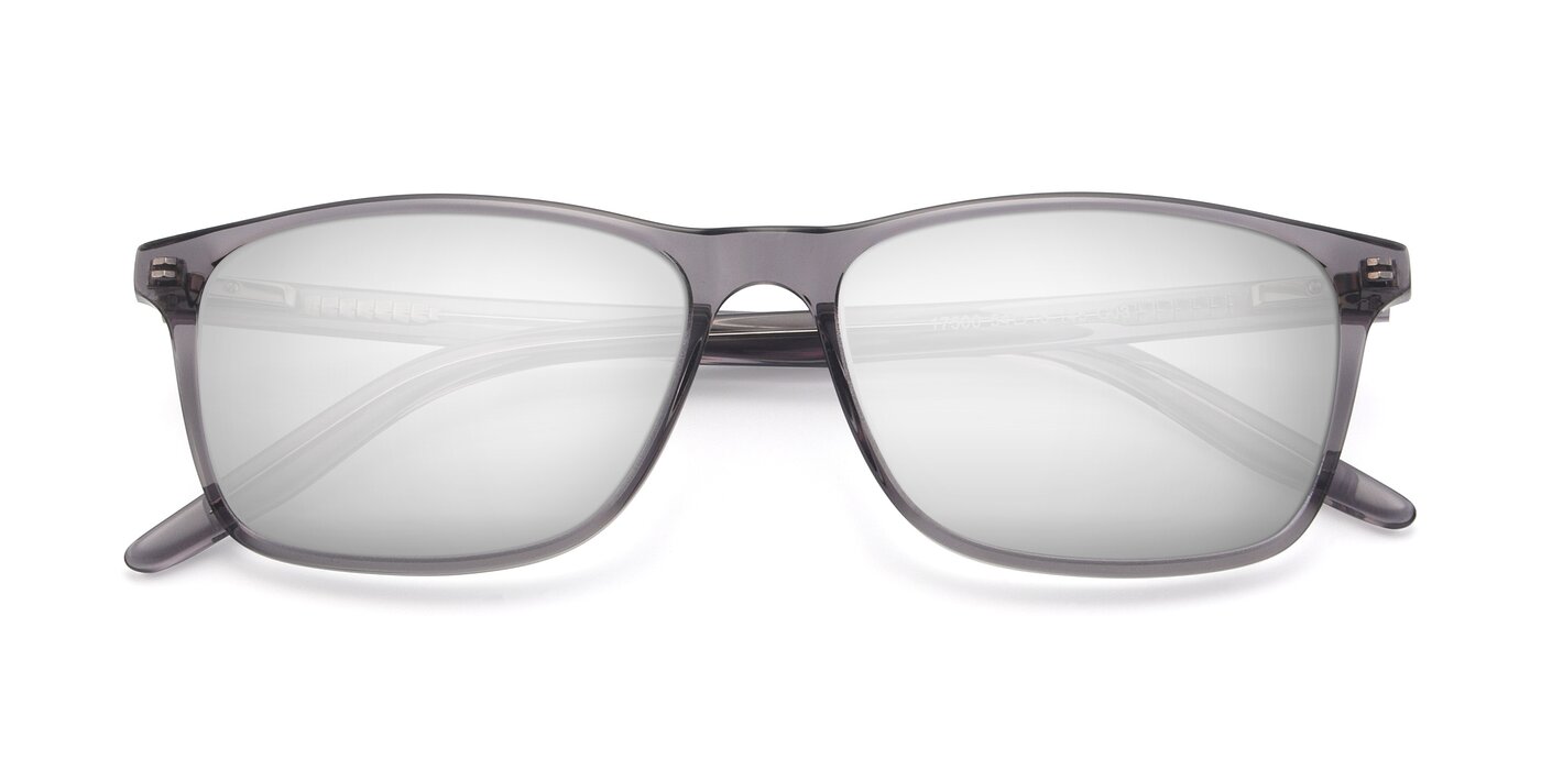 17500 - Transparent Grey Flash Mirrored Sunglasses