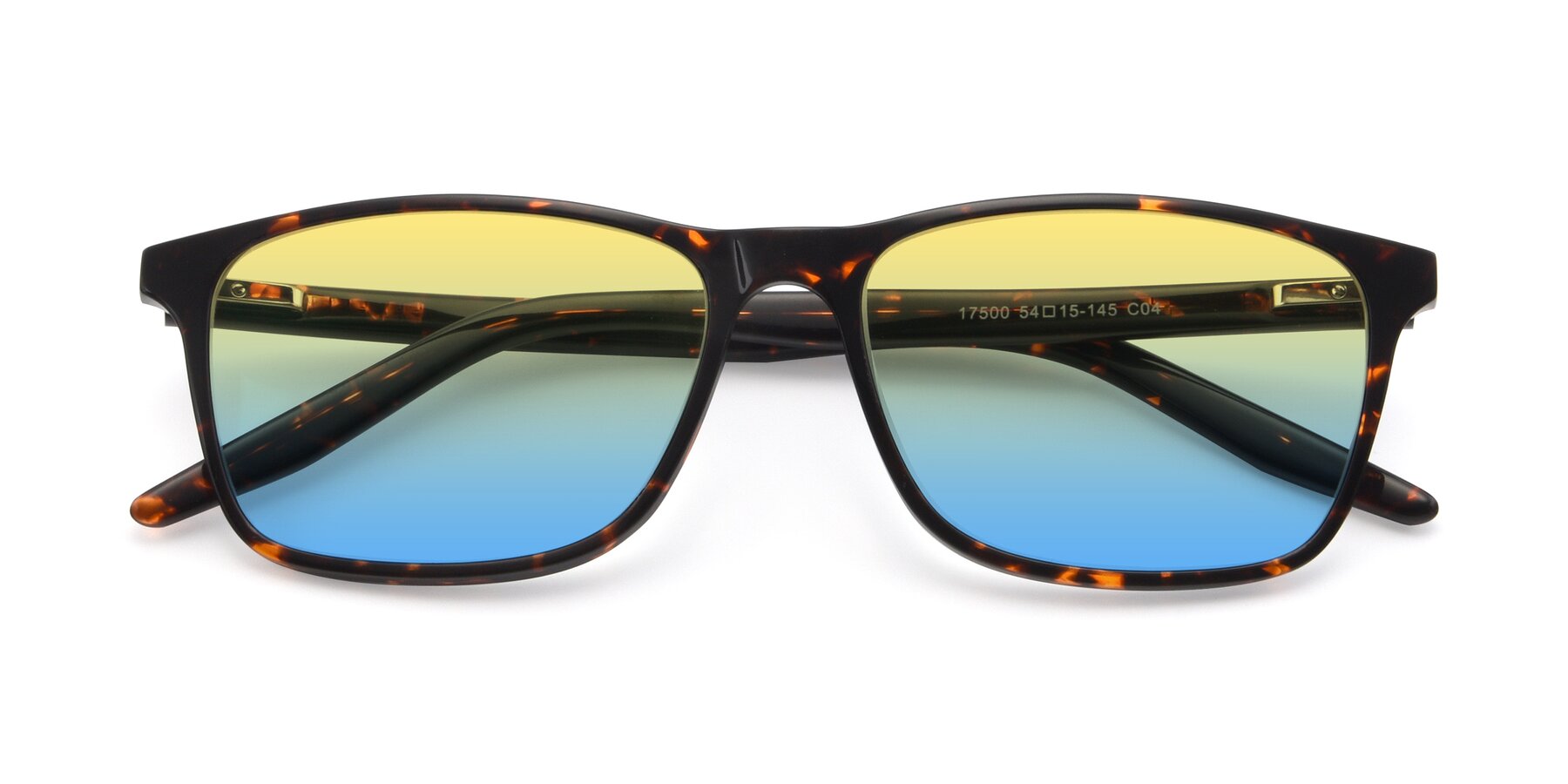 Folded Front of 17500 in Tortoise with Yellow / Blue Gradient Lenses