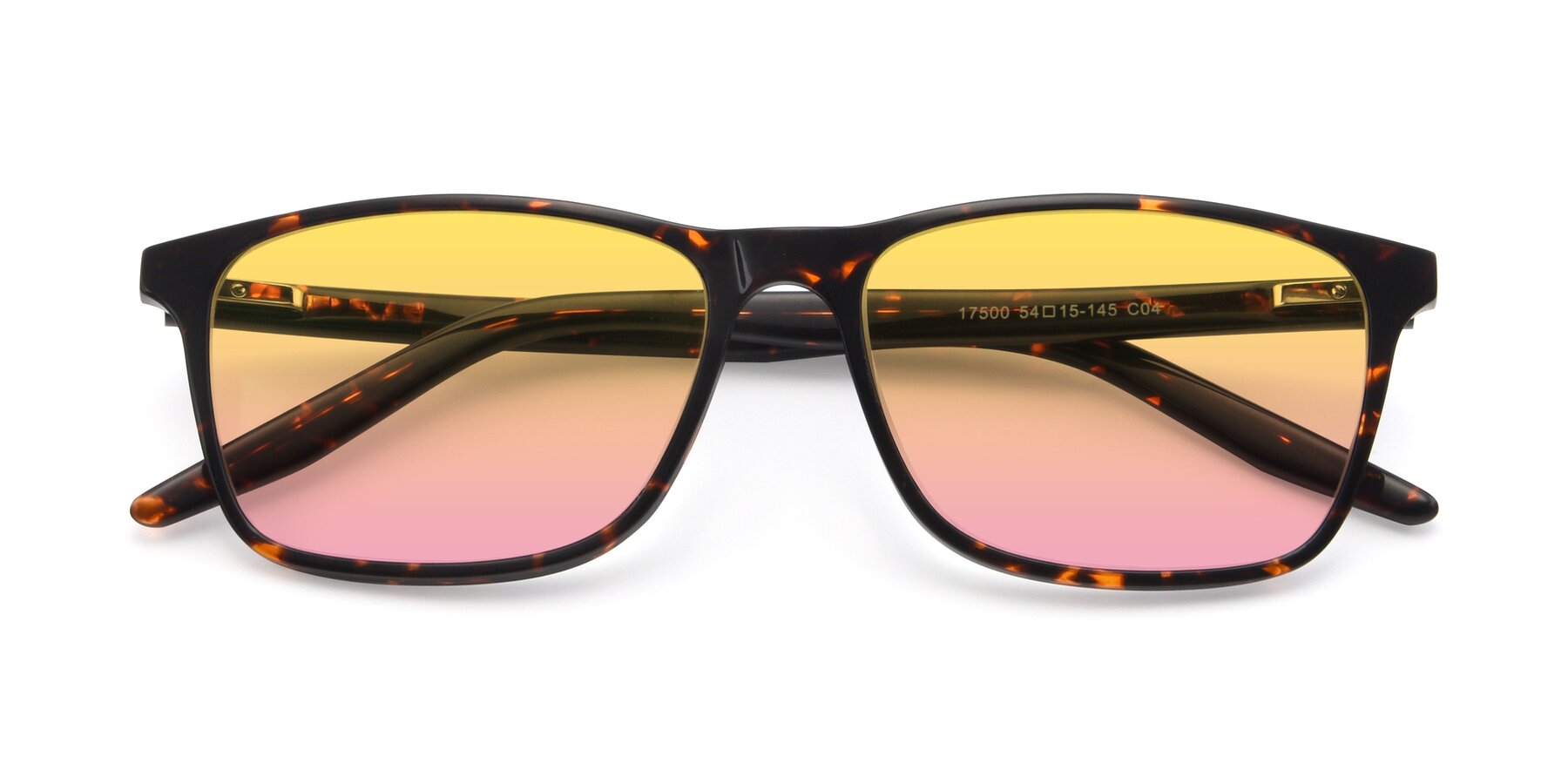 Folded Front of 17500 in Tortoise with Yellow / Pink Gradient Lenses