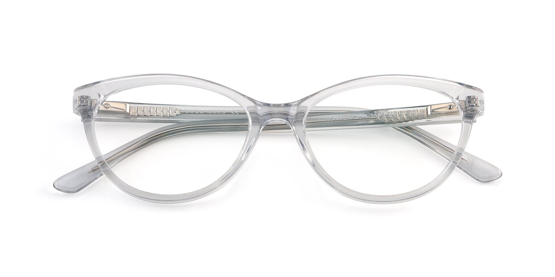Folded Front of 17509 in Glitter Clear with Clear Reading Eyeglass Lenses