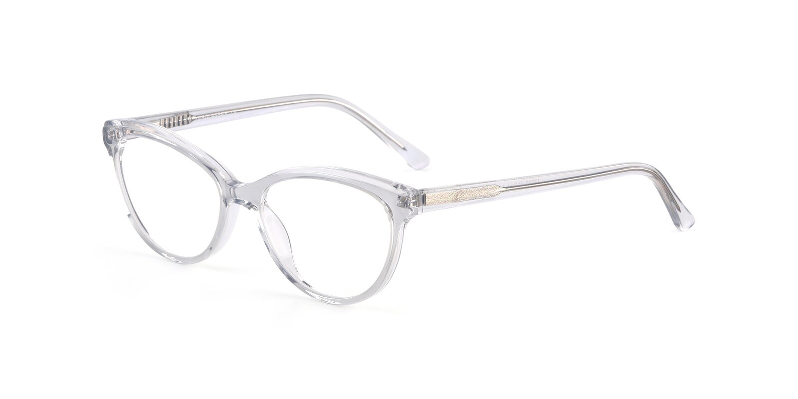 Glitter Clear Narrow Acetate CatEye Eyeglasses 17509