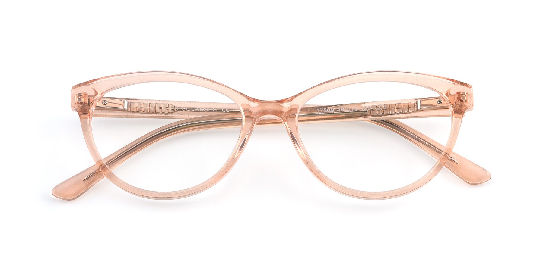 Folded Front of 17509 in Transparent Caramel with Clear Reading Eyeglass Lenses