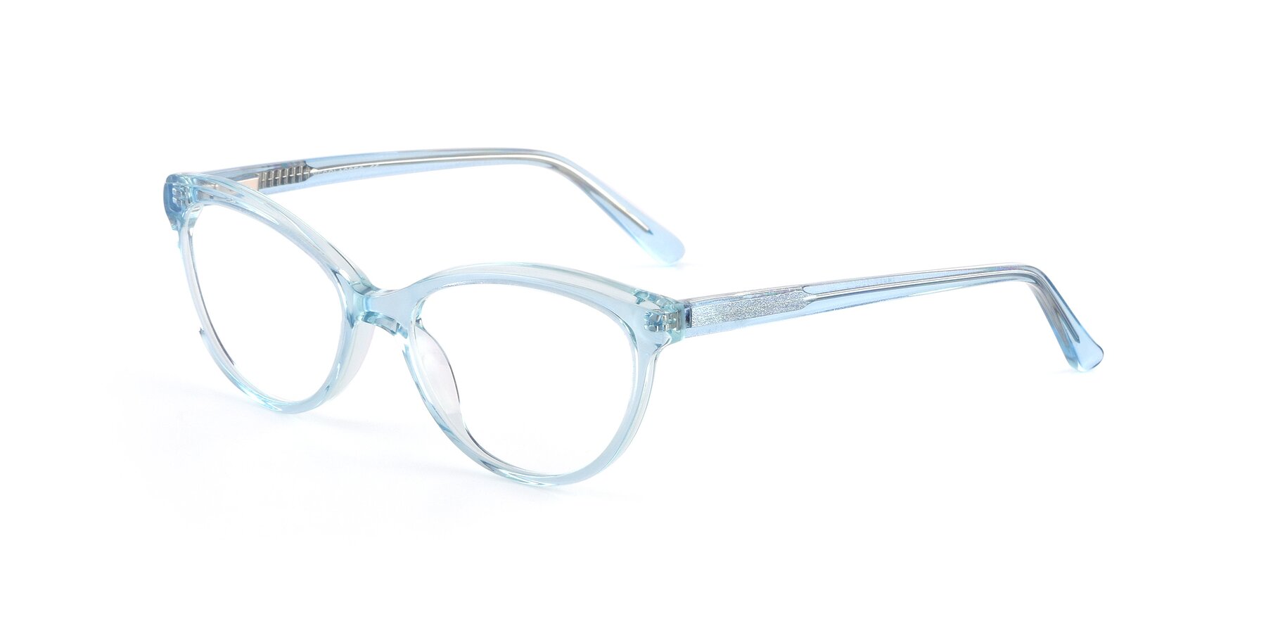 Angle of 17509 in Glitter Cyan with Clear Reading Eyeglass Lenses