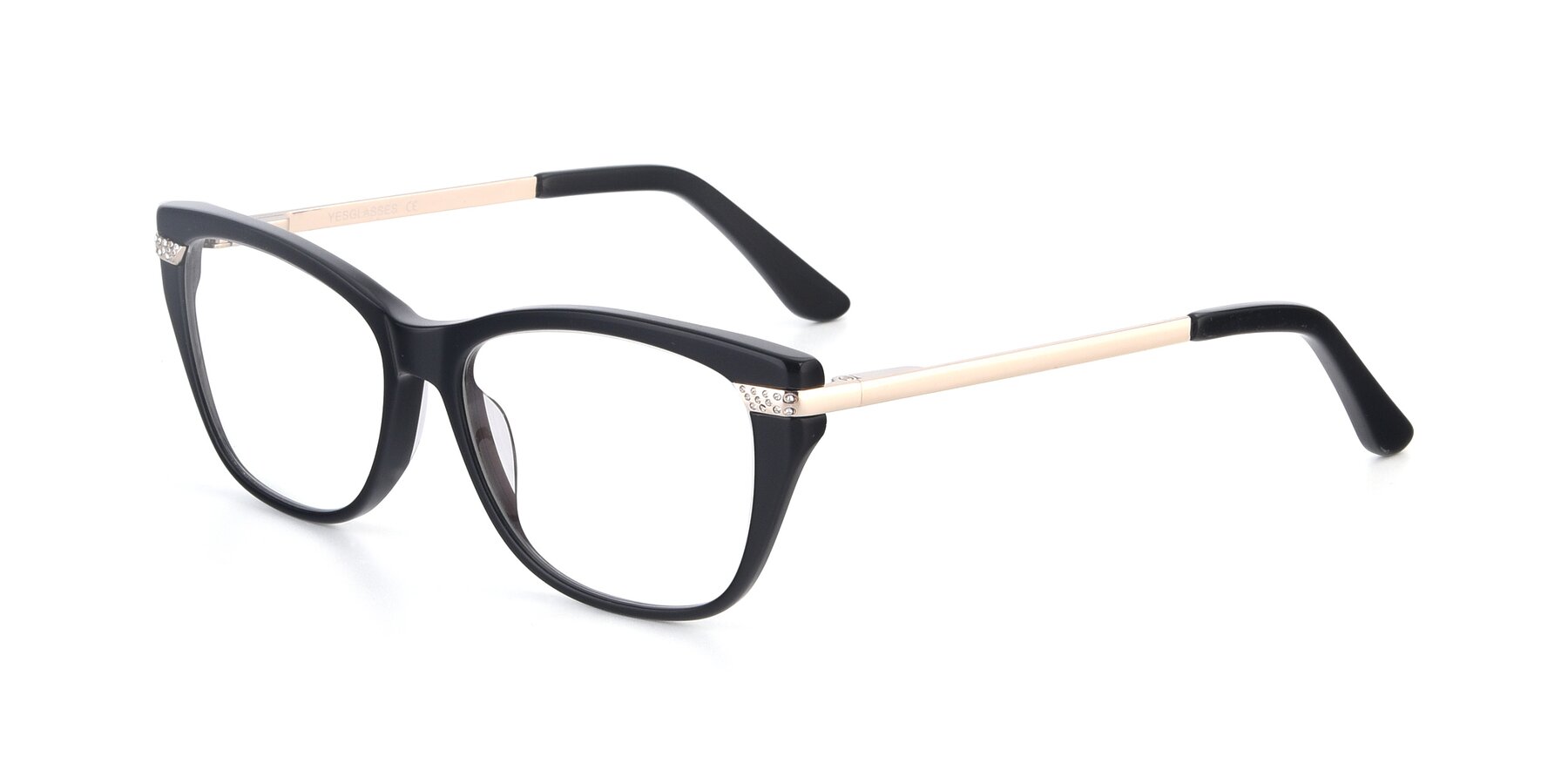 Angle of 17515 in Black with Clear Reading Eyeglass Lenses