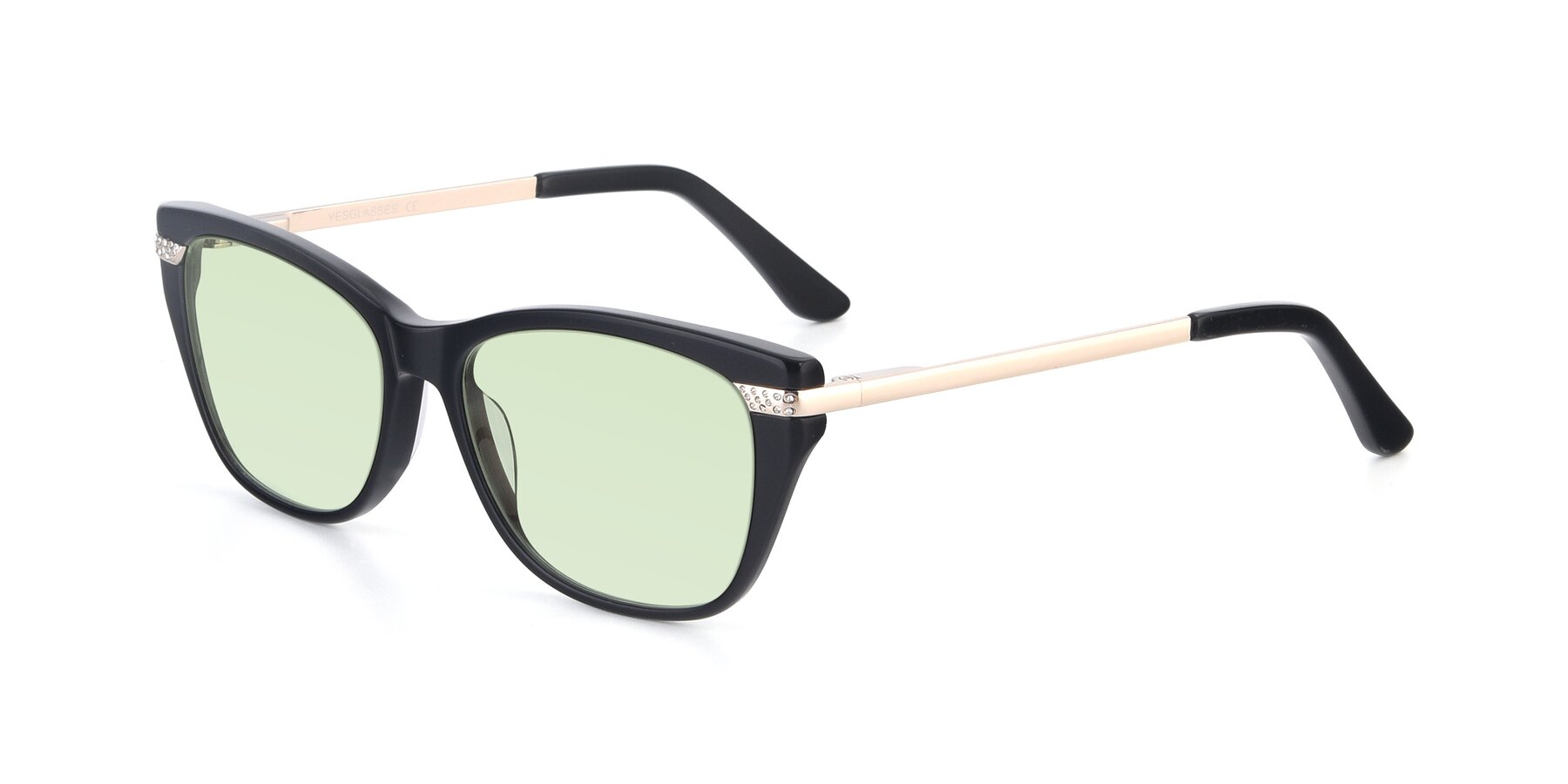 Angle of 17515 in Black with Light Green Tinted Lenses