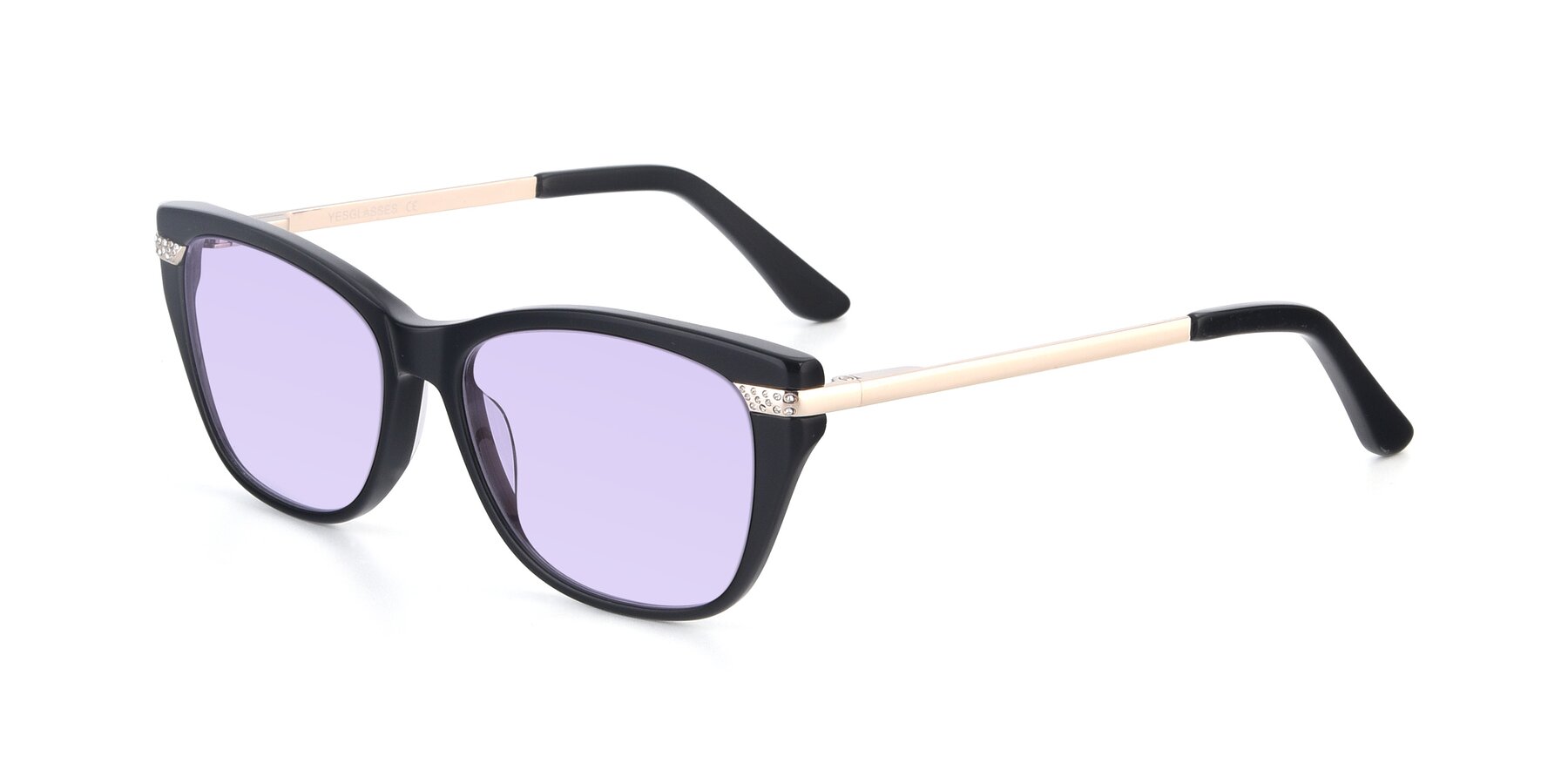 Angle of 17515 in Black with Light Purple Tinted Lenses