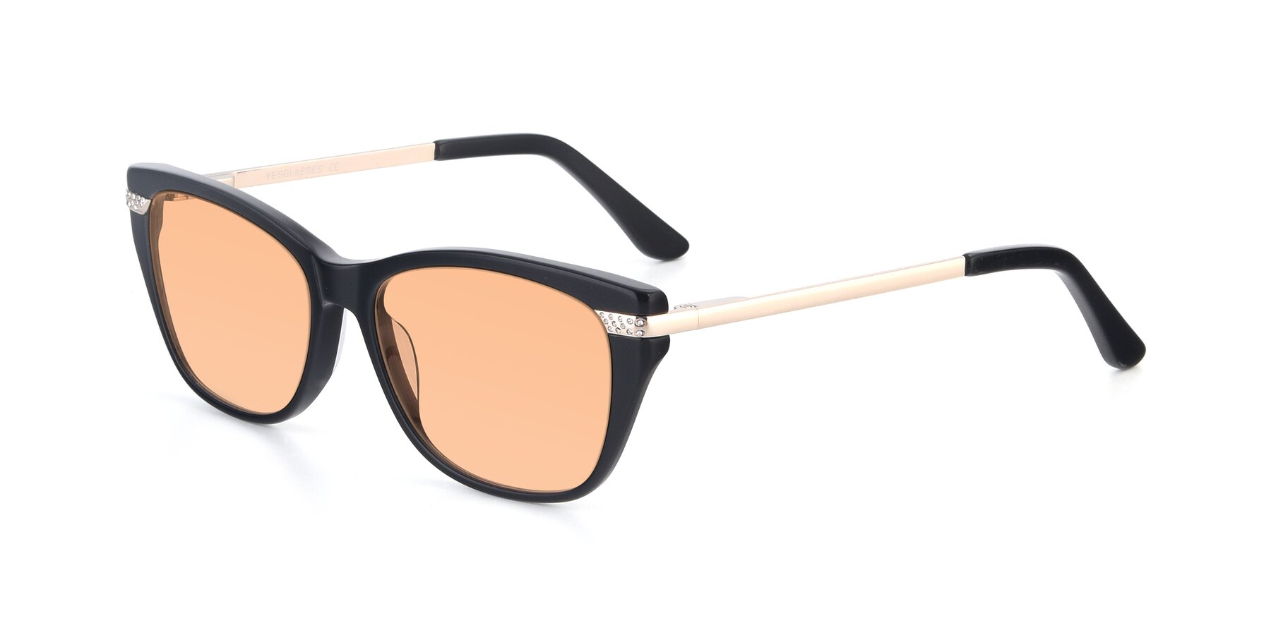 Angle of 17515 in Black with Light Orange Tinted Lenses