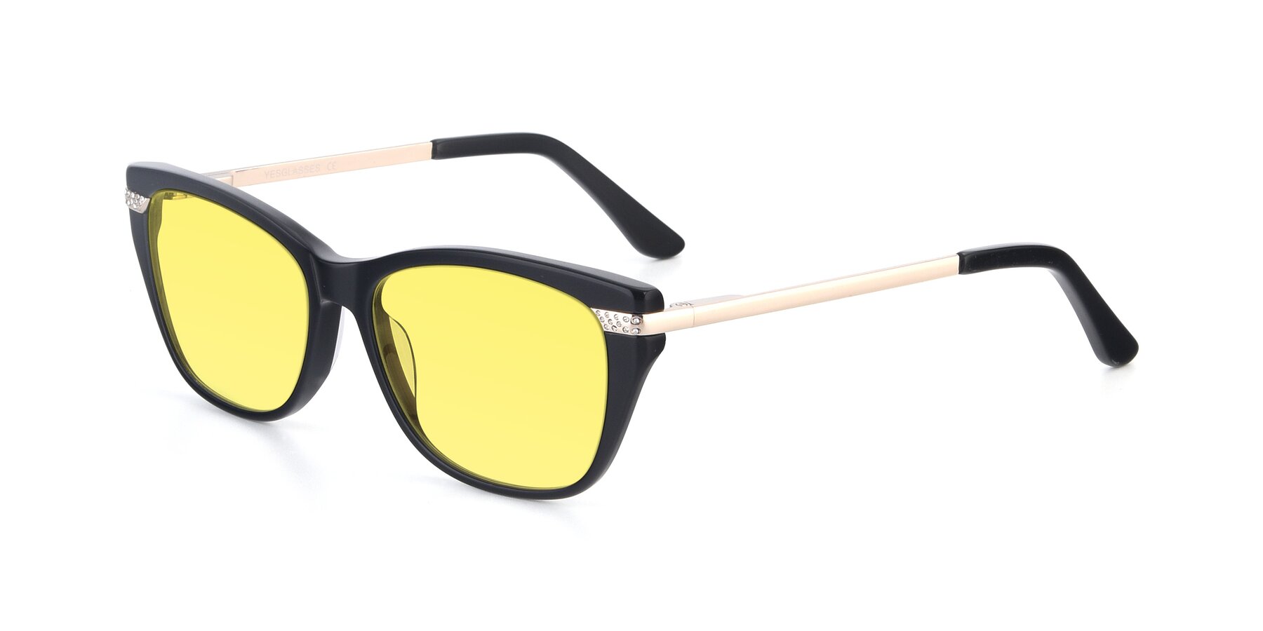 Angle of 17515 in Black with Medium Yellow Tinted Lenses