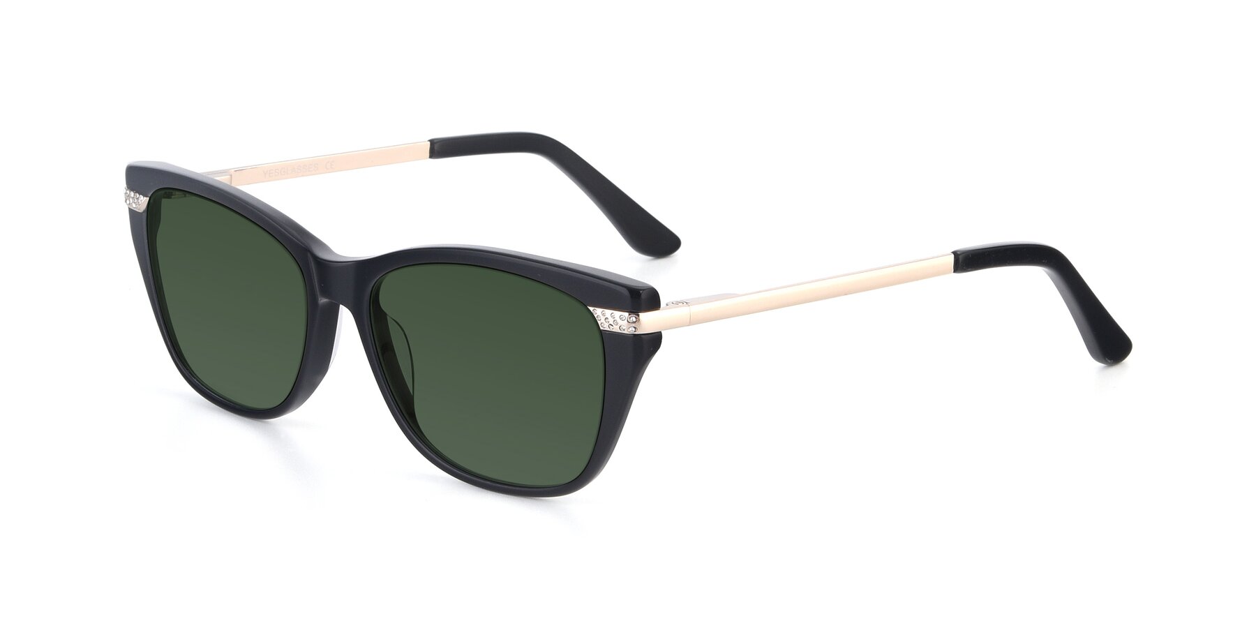 Angle of 17515 in Black with Green Tinted Lenses
