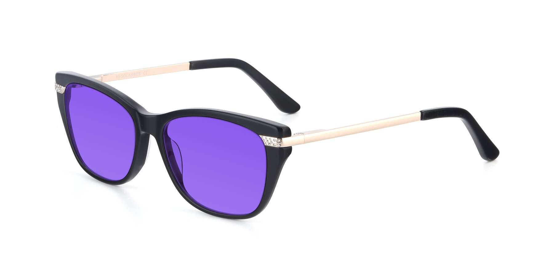 Angle of 17515 in Black with Purple Tinted Lenses