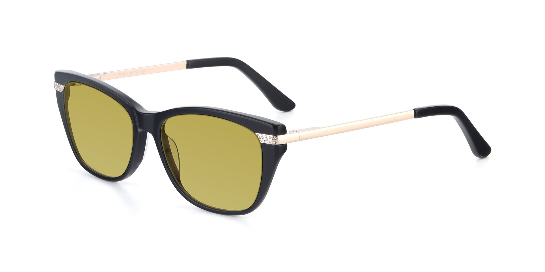 Angle of 17515 in Black with Champagne Tinted Lenses