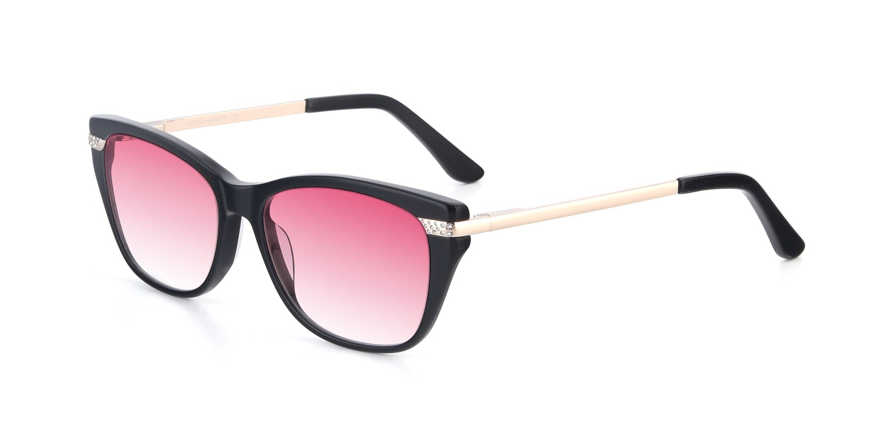 Angle of 17515 in Black with Pink Gradient Lenses