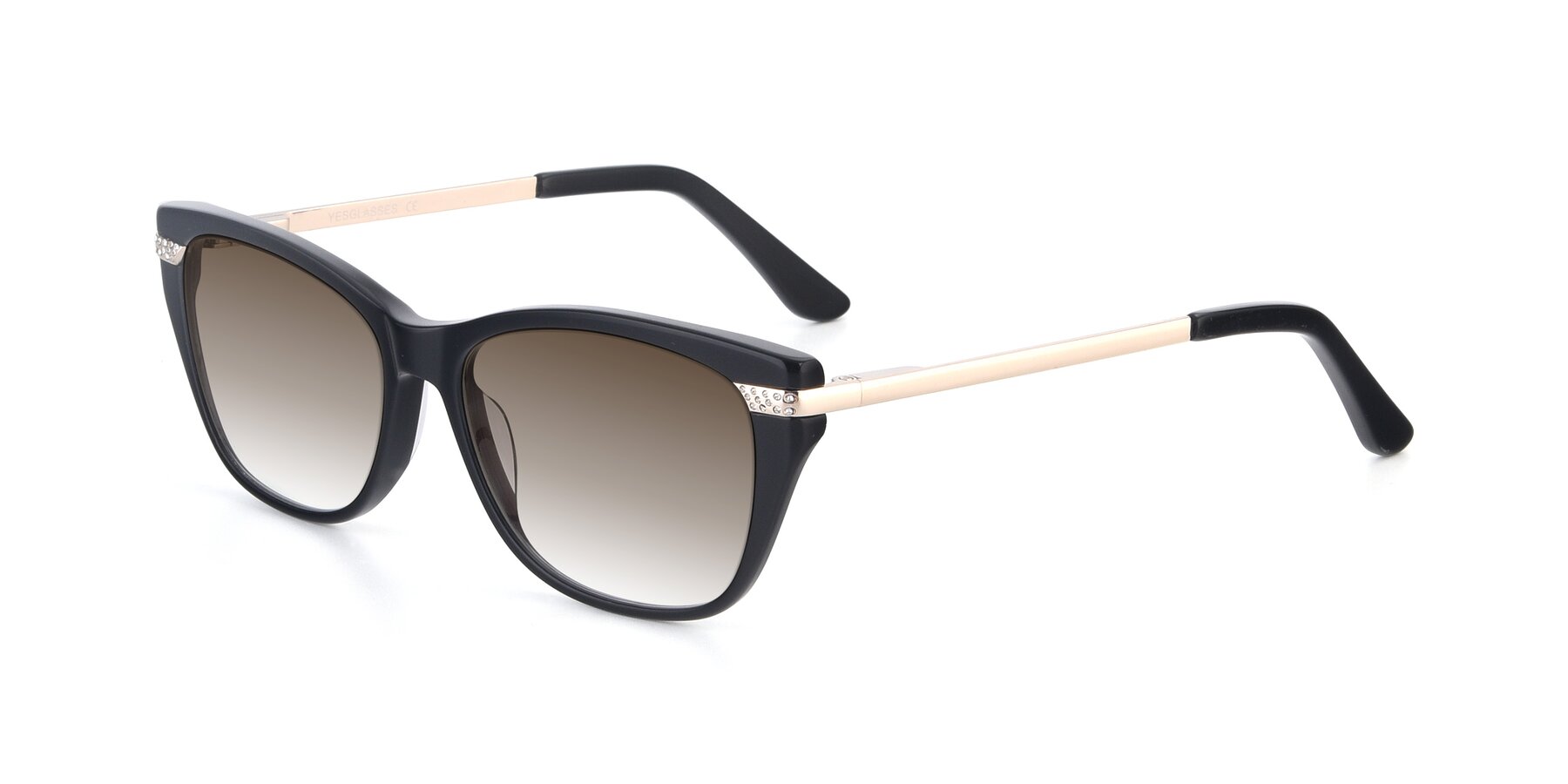 Angle of 17515 in Black with Brown Gradient Lenses