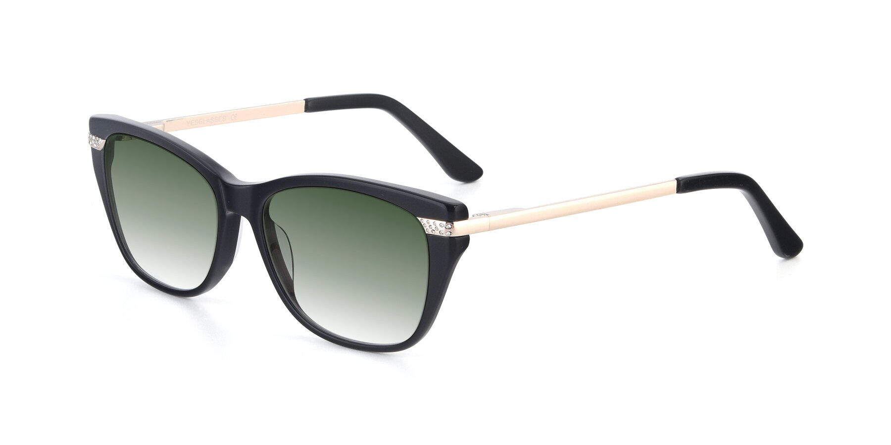 Angle of 17515 in Black with Green Gradient Lenses