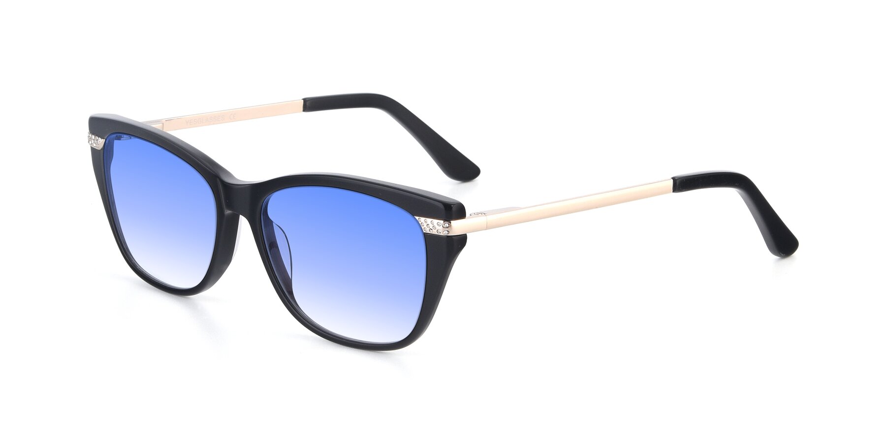 Angle of 17515 in Black with Blue Gradient Lenses