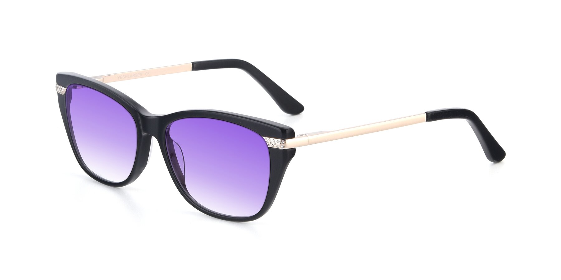 Angle of 17515 in Black with Purple Gradient Lenses