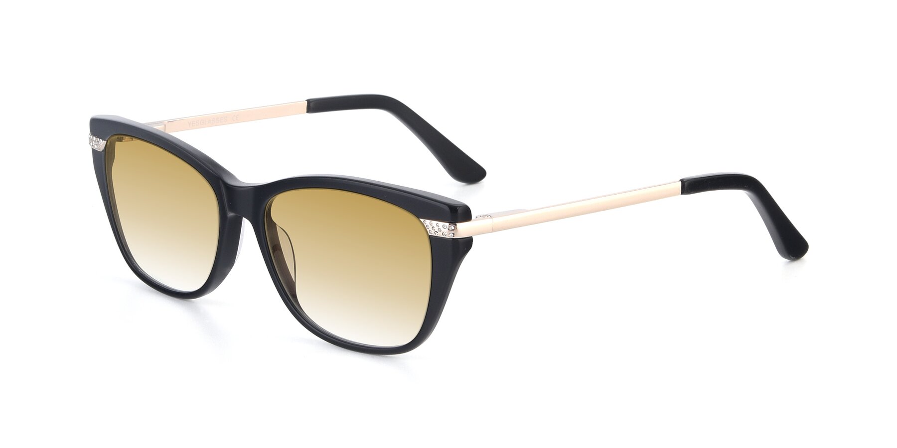 Angle of 17515 in Black with Champagne Gradient Lenses