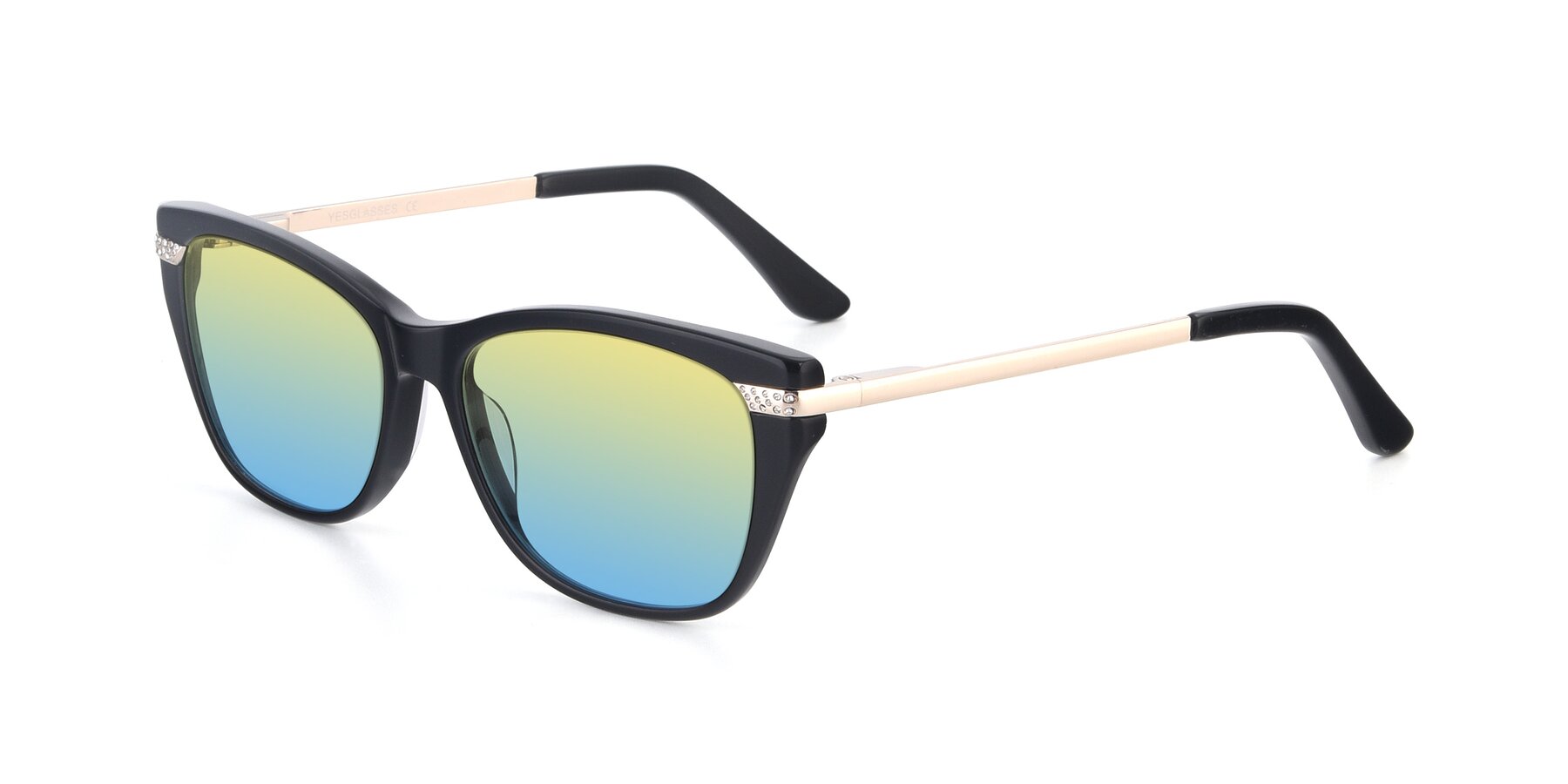 Angle of 17515 in Black with Yellow / Blue Gradient Lenses